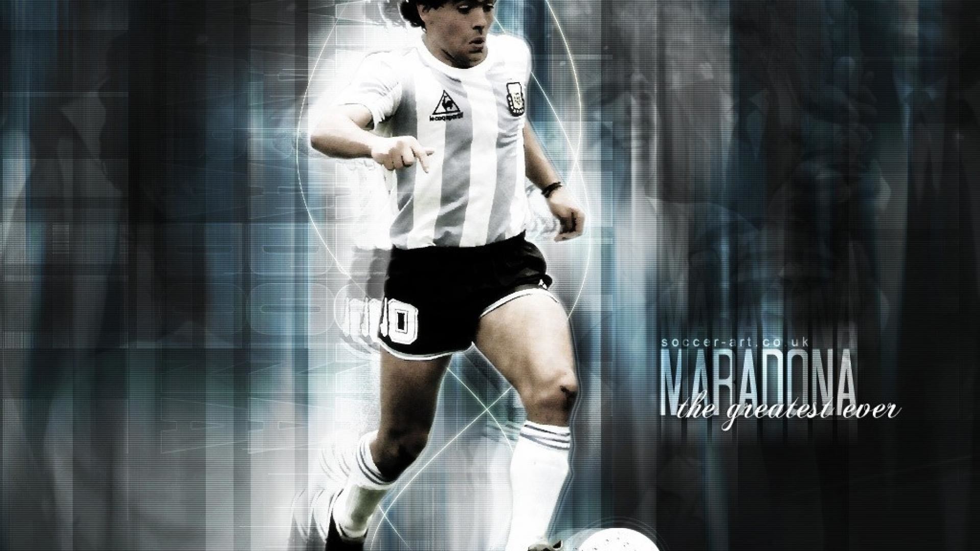 Diego Armando Maradona, Nazionale argentina, Numero 10, Arte digitale, sfondo desktop 1920x1080