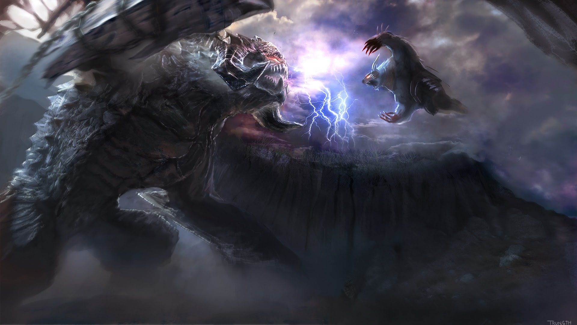 Dota 2, Drago, Fulmini, Tempesta, 16:9 Full HD, sfondo widescreen