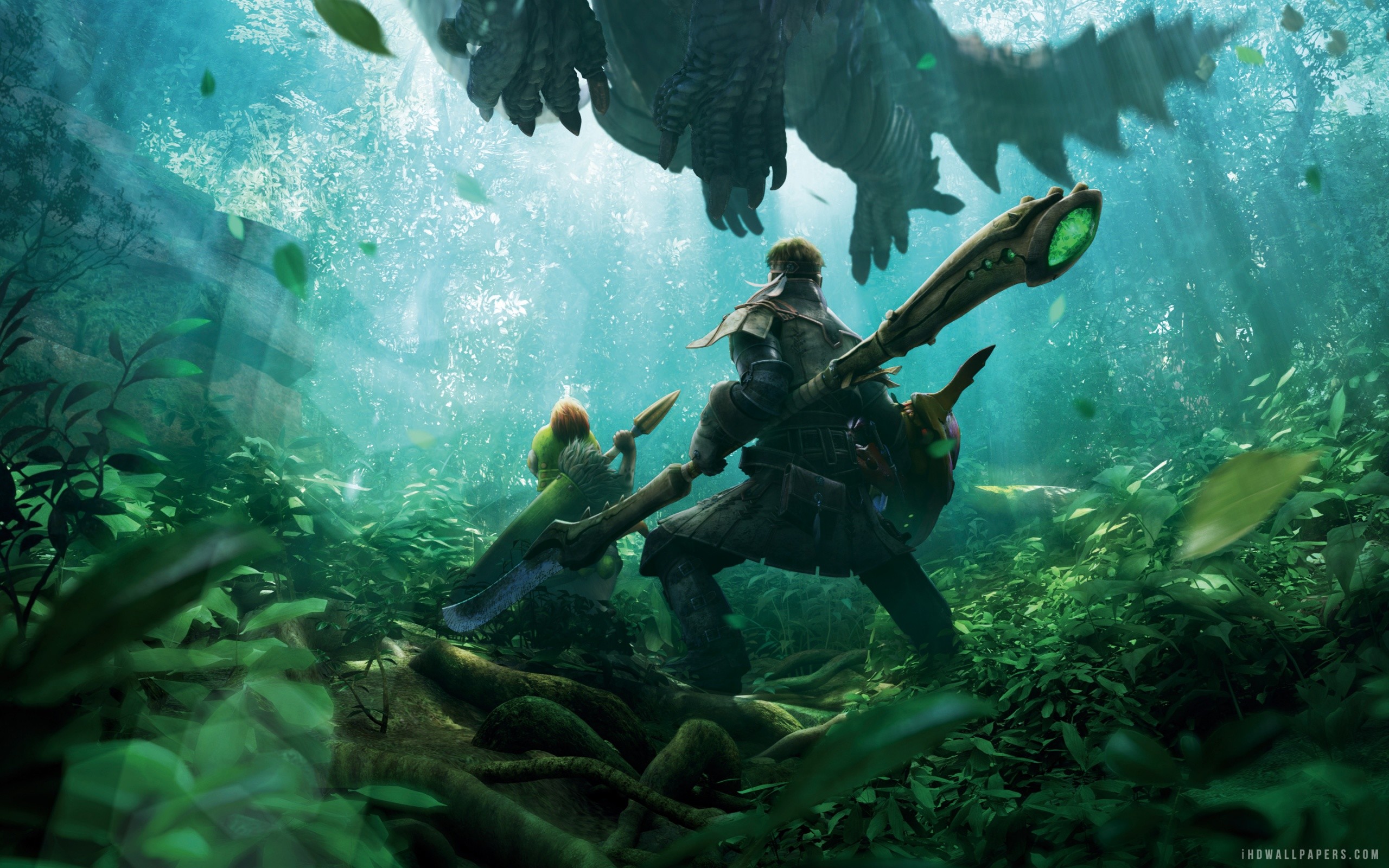 Monster Hunter, Cacciatore, Foresta, Verde, 2K, sfondo per PC