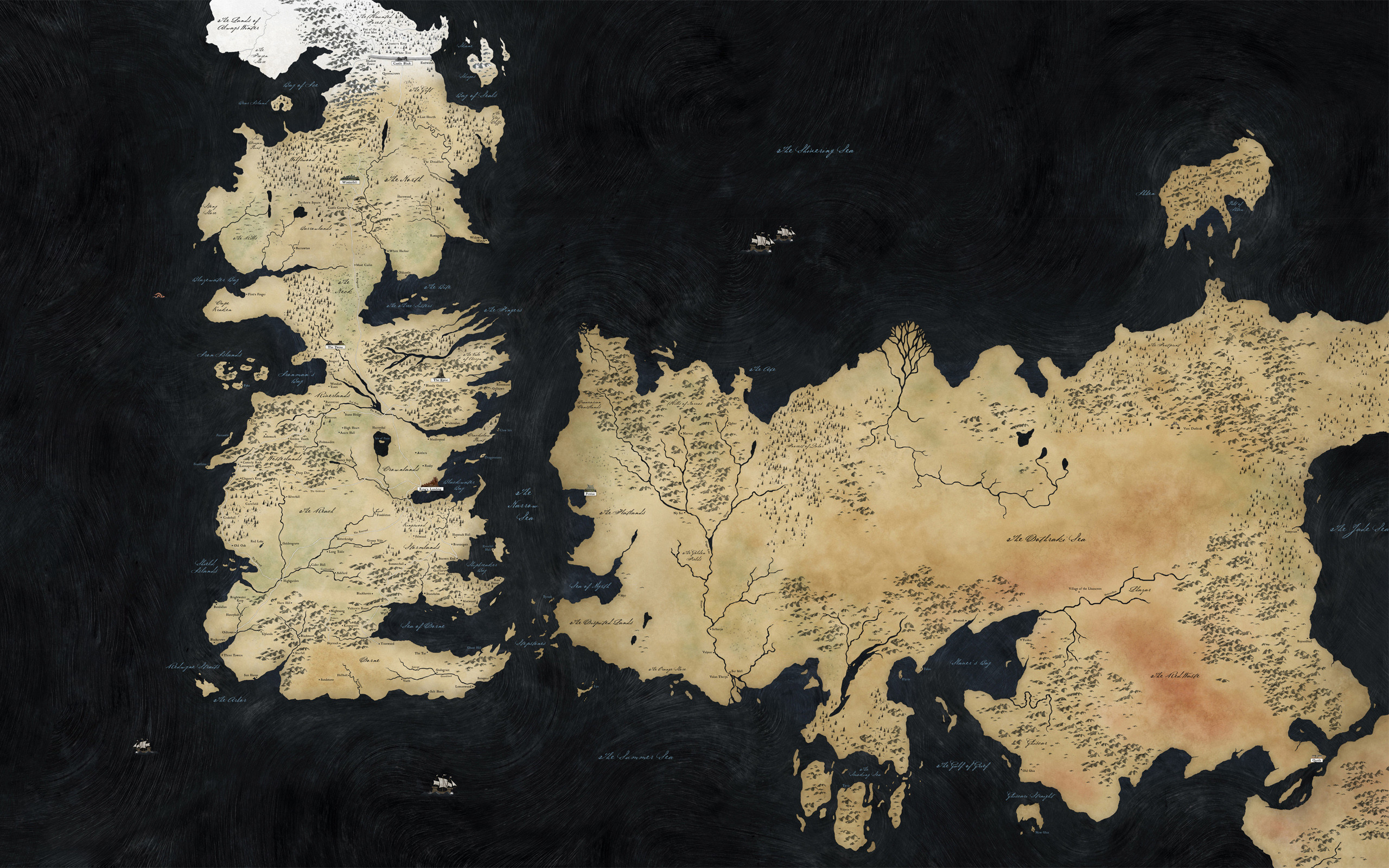 Westeros, Essos, Mappa, Il Trono di Spade, 2560x1600, sfondo per PC
