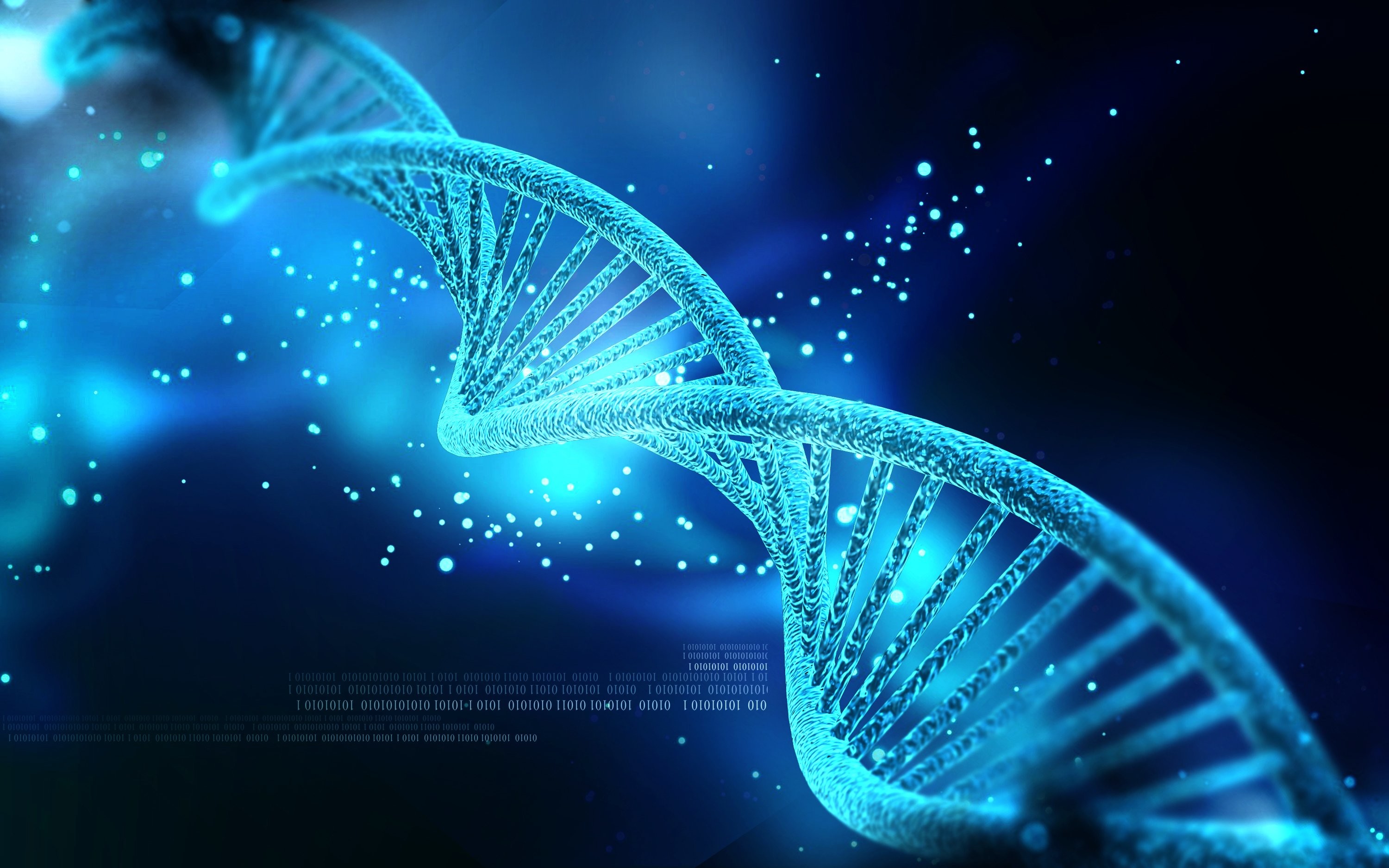 DNA, Doppia elica, Particelle, Blu, 3000x1875, sfondo MacBook Pro