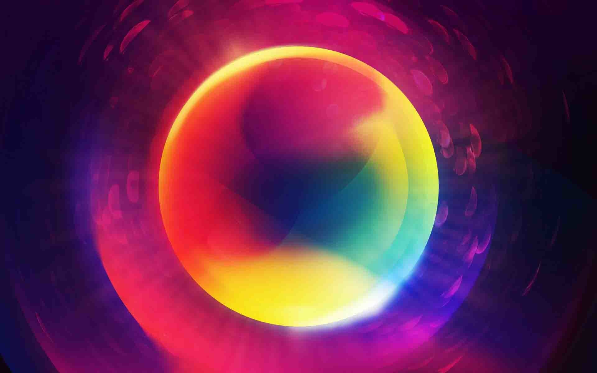 Cerchio luminoso, Arcobaleno, Arte astratta, sfondo Android