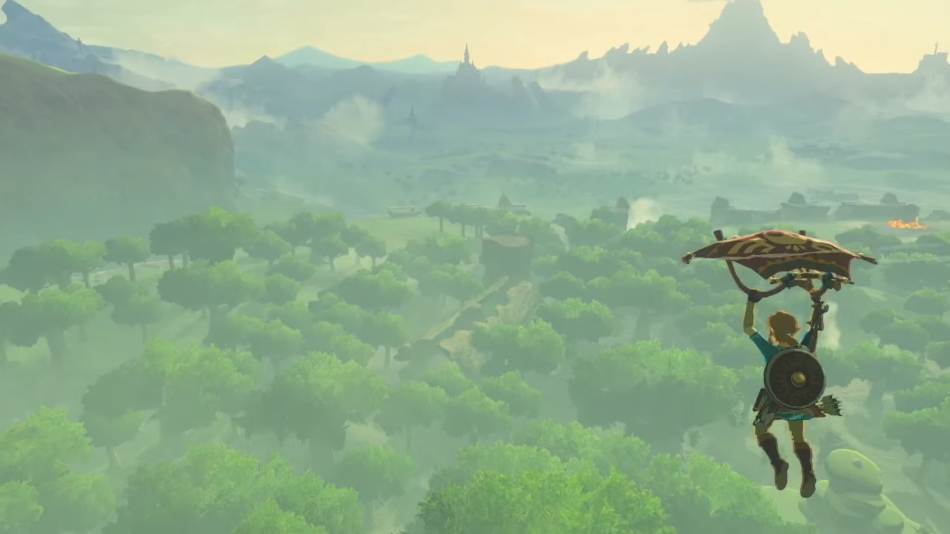 Link, Paravela, The Legend of Zelda: Breath of the Wild, Foresta, sfondo 1920x1080 per PC