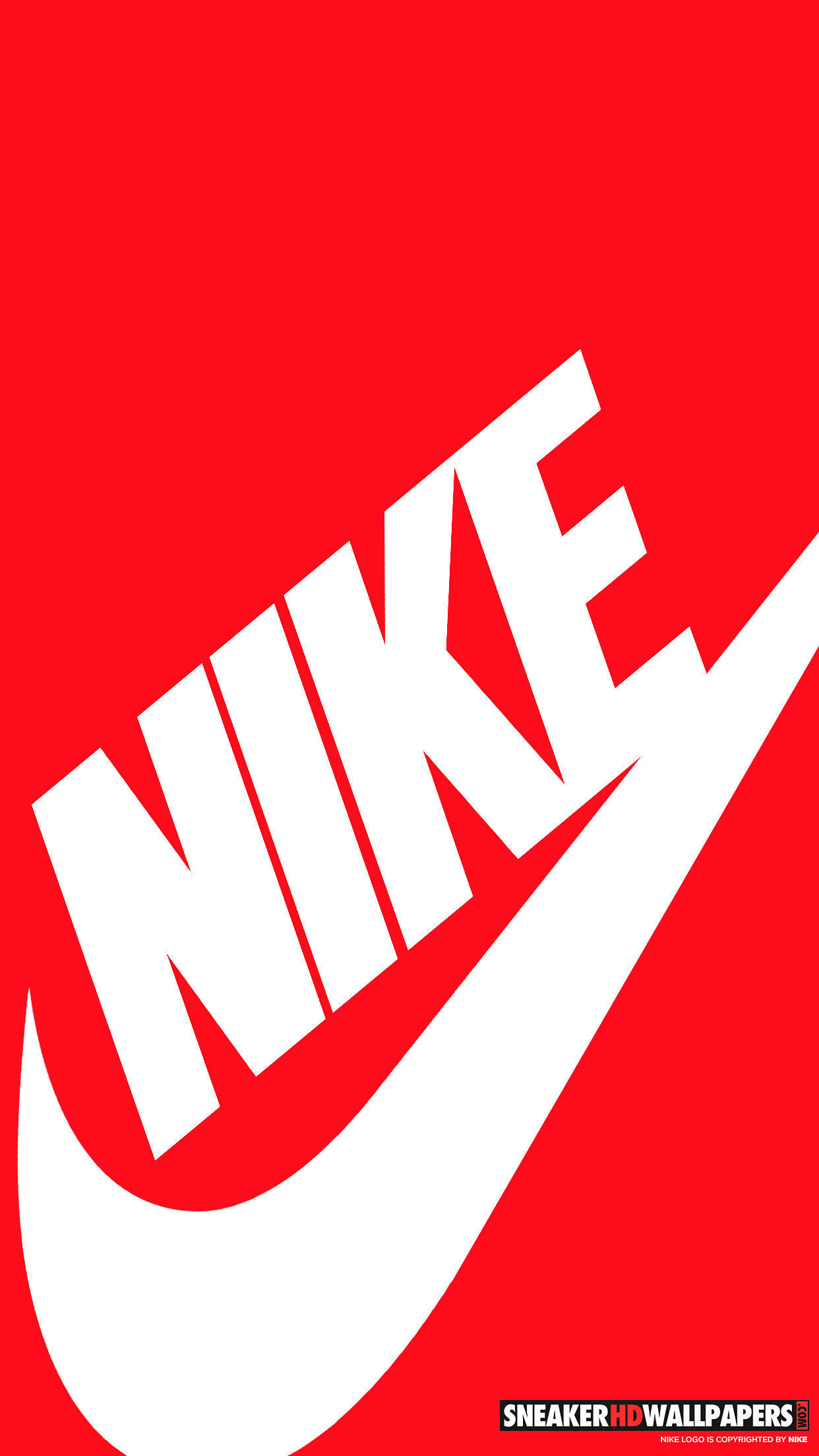 Nike, Logo, Sfondo rosso, Full HD, schermata di blocco del cellulare