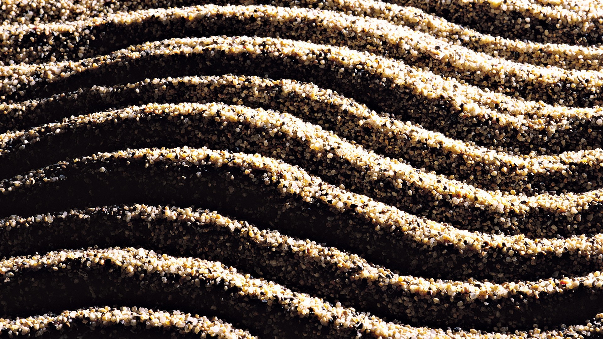 Sabbia rastrellata, Onde, Texture, 16:9 Full HD, wallpaper widescreen