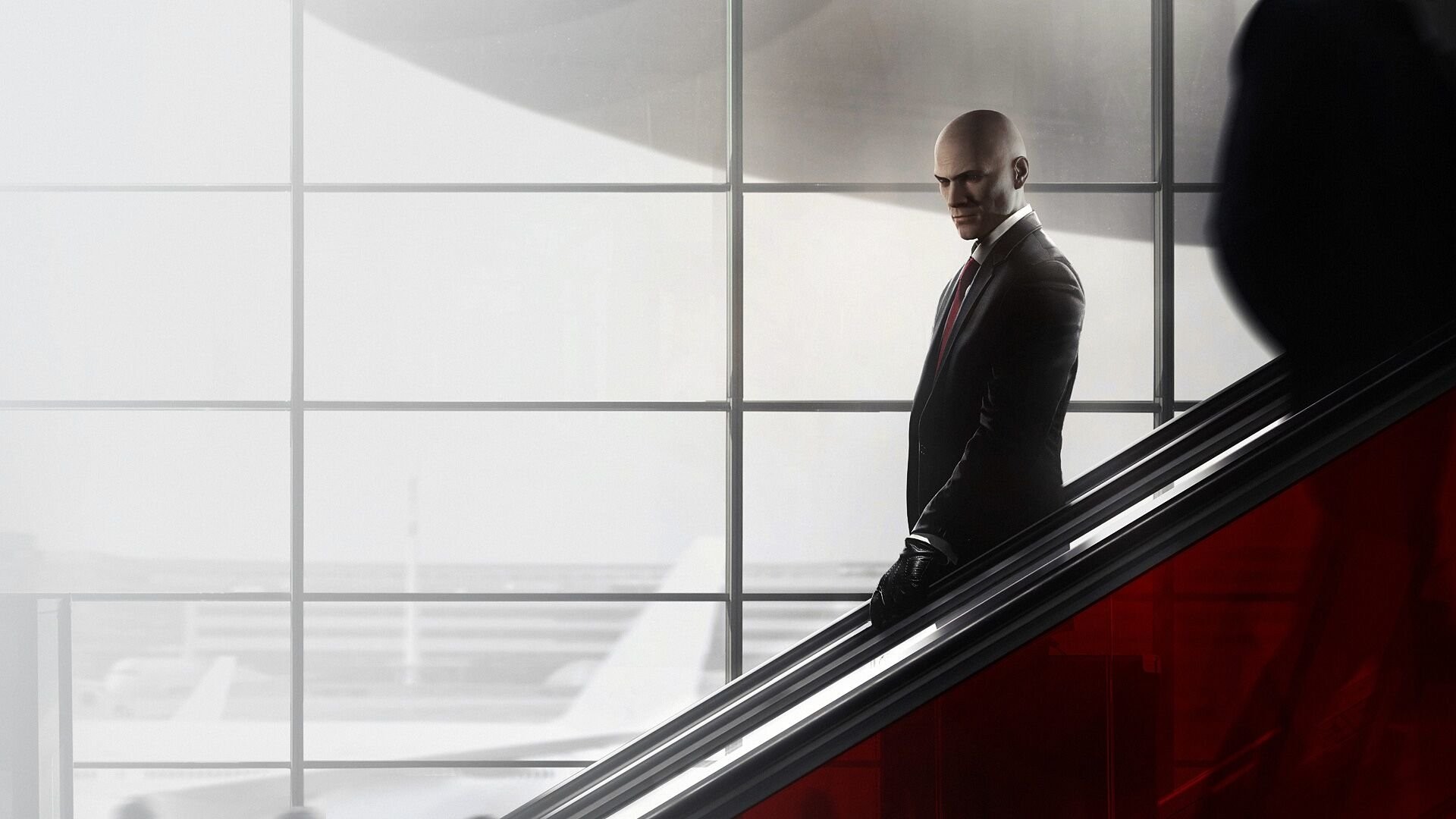Hitman, Agente 47, Scala mobile, Bianco e rosso, Full HD, sfondo per portatile