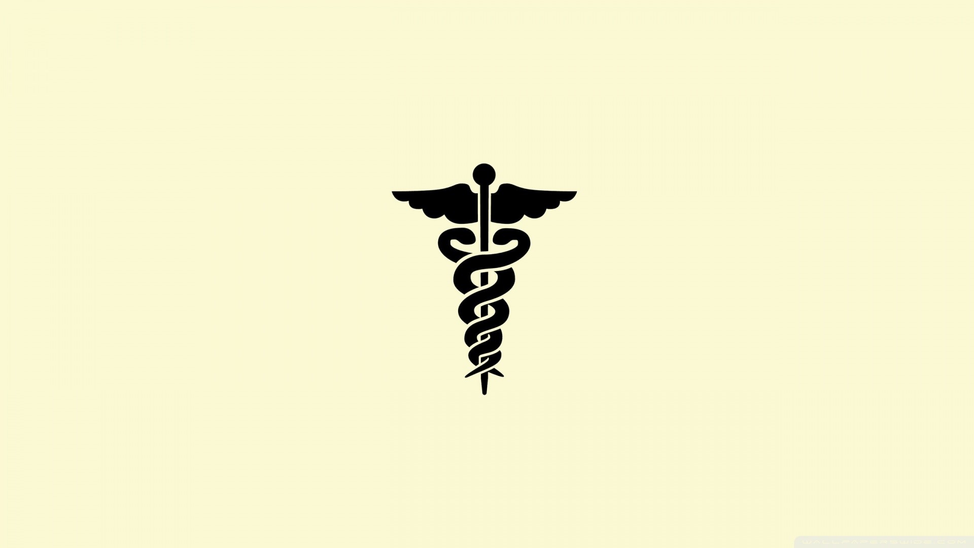 Caduceo, Simbolo medico, Minimalismo, Crema, Full HD, sfondo Windows 11