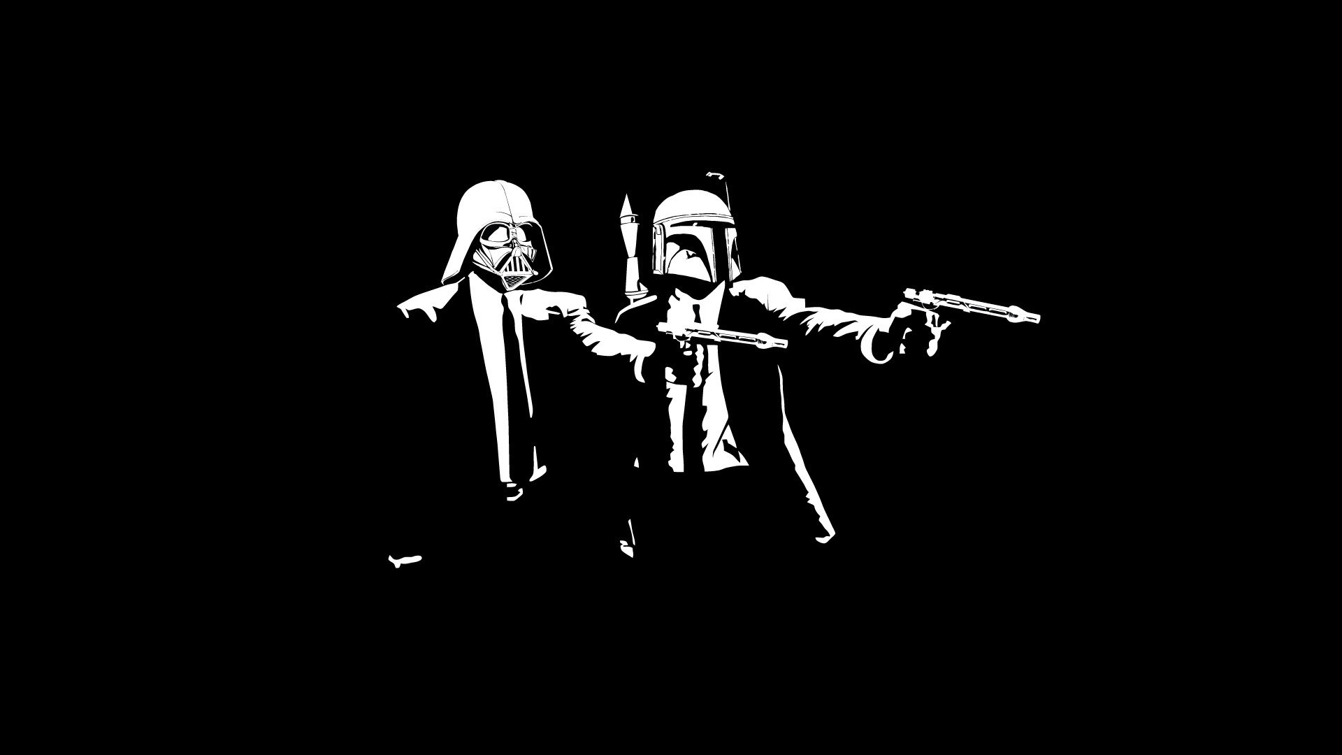 Darth Vader, Boba Fett, Pulp Fiction, Parodia, Full HD, sfondo Windows 11