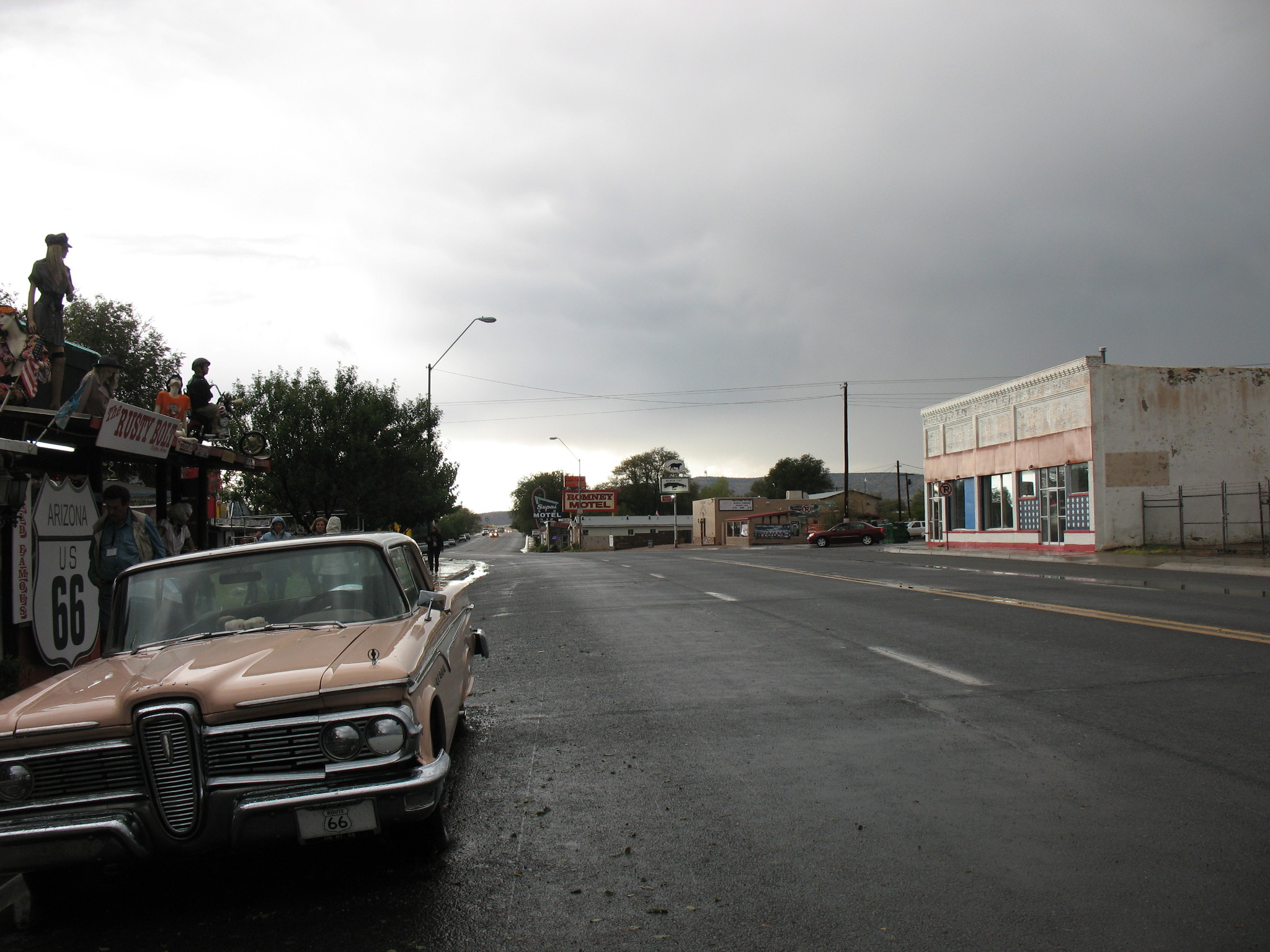 Seligman, Route 66, Auto d'epoca, Strada, Full HD, sfondo per iPad e tablet