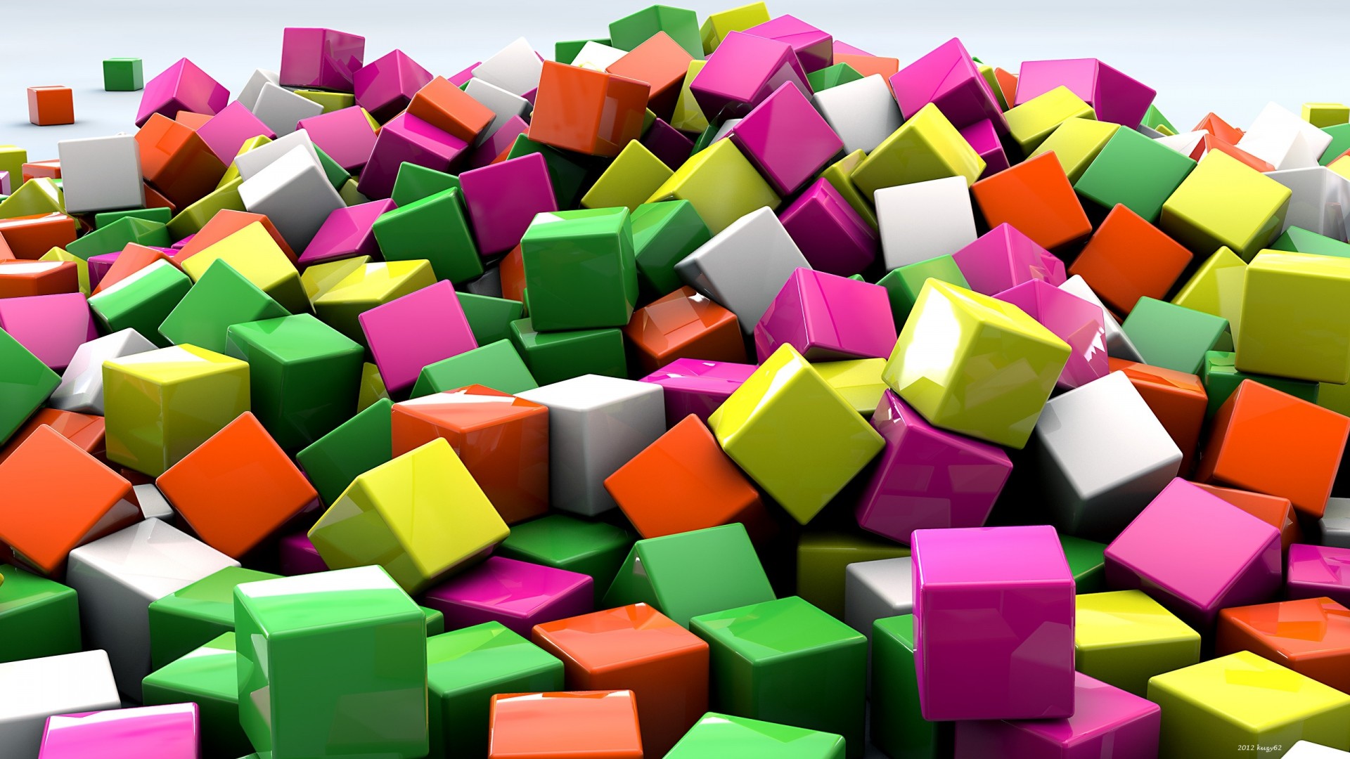 Cubi colorati, Rendering 3D, Multicolore, sfondo desktop