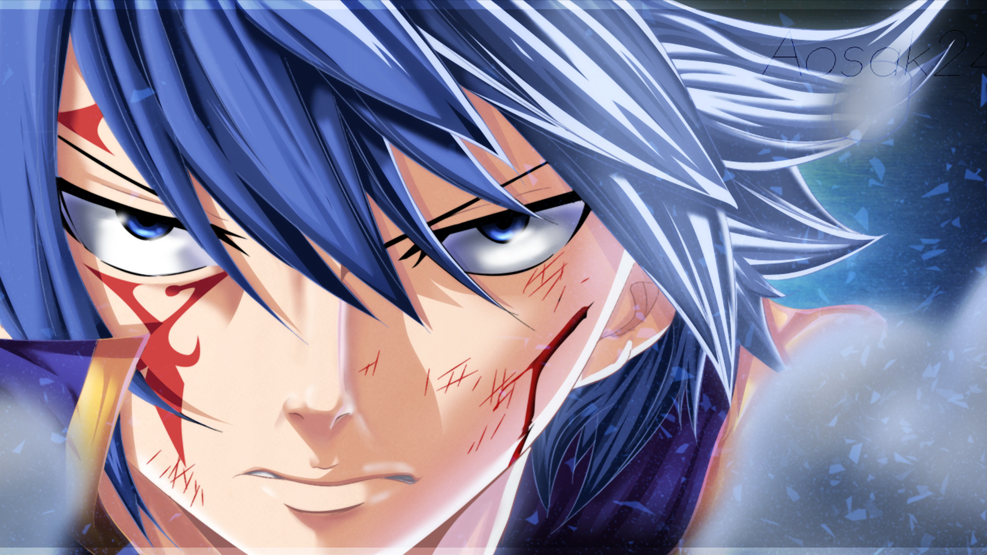 Jellal Fernandes, Fairy Tail, Primo piano, Tatuaggio, Full HD, sfondo per PC e portatile