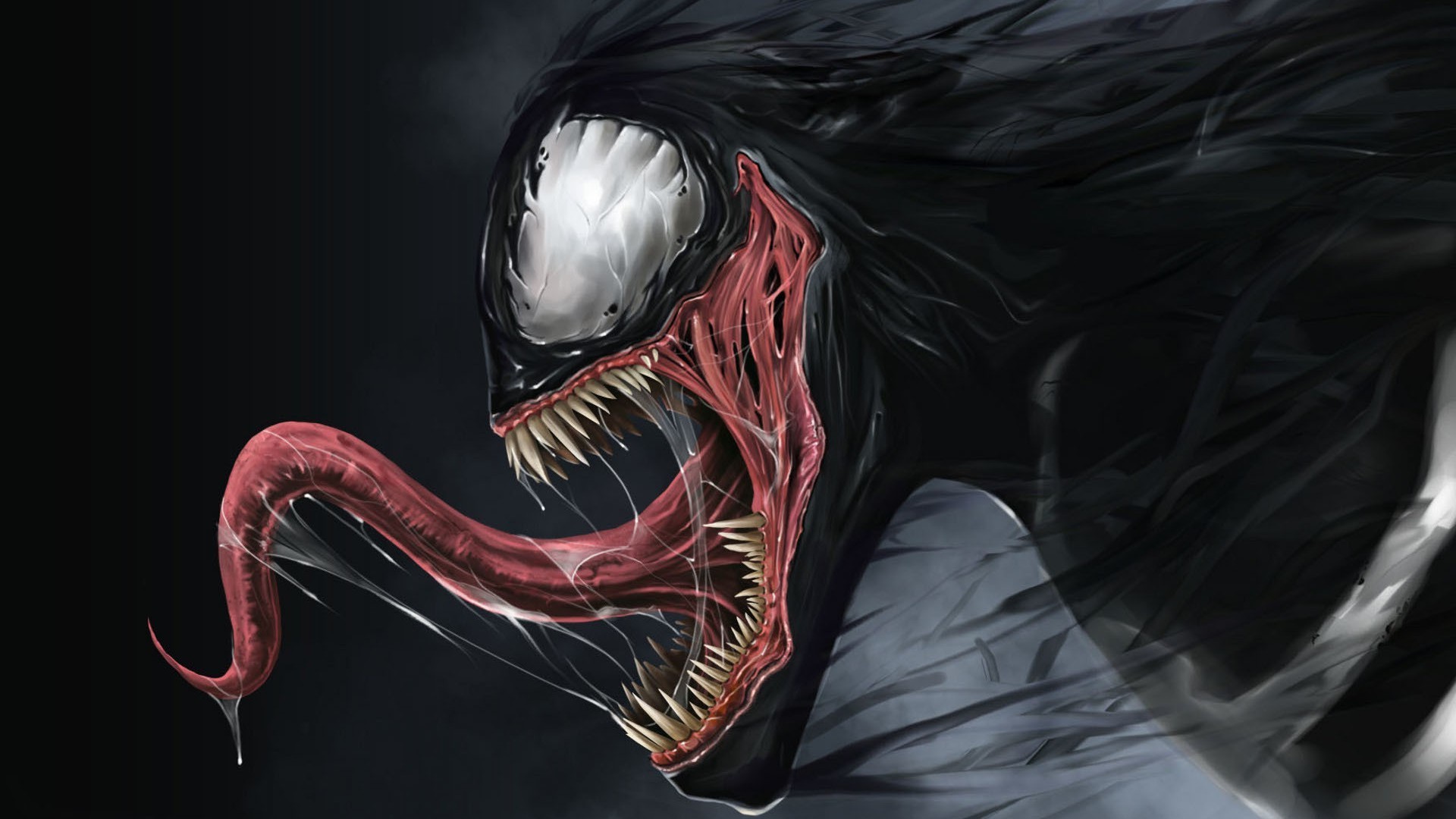 Venom, Lingua, Zanne, Arte digitale, Full HD, sfondo per PC