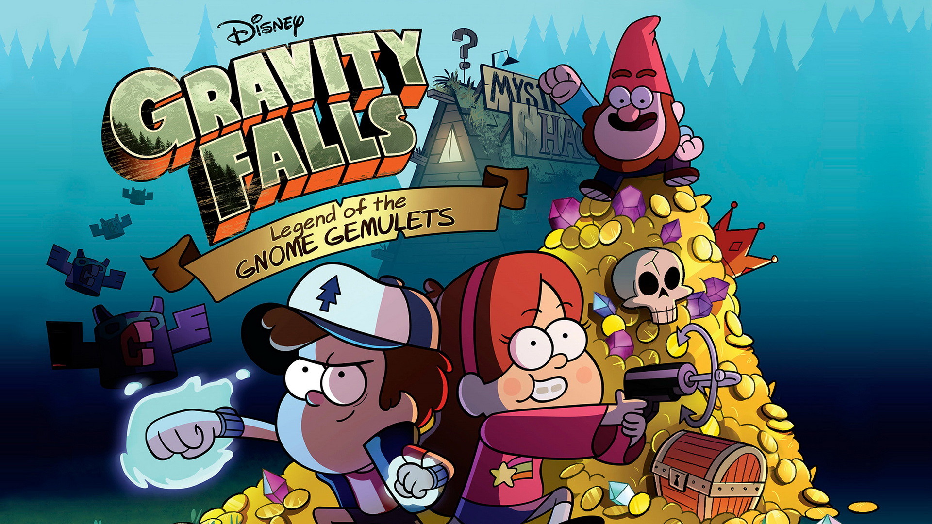 Gravity Falls: Legend of the Gnome Gemulets, Dipper Pines, Mabel Pines, Gnomo, Tesoro, sfondo desktop