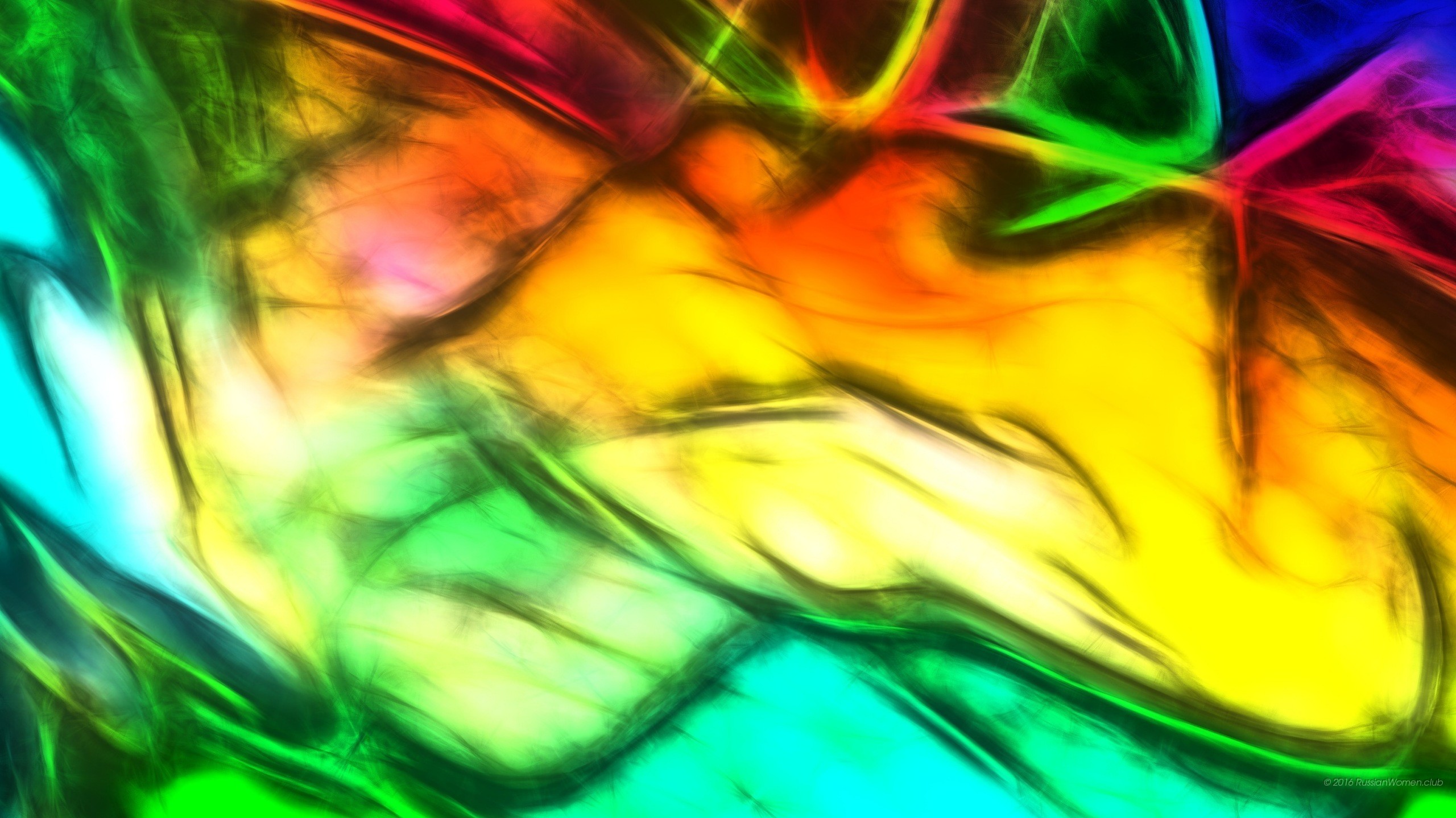 Astratto, Vetro colorato, Giallo, Verde, 2560x1440, immagine di sfondo