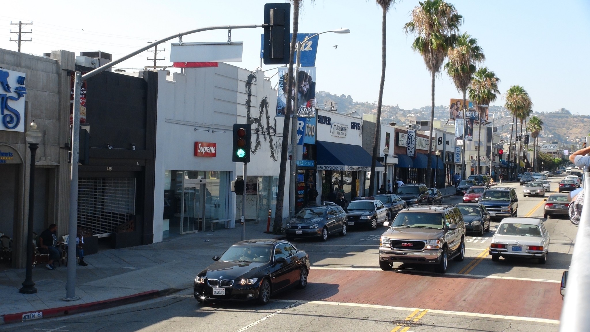 Los Angeles, Strada, Palme, Traffico, Full HD, wallpaper per PC