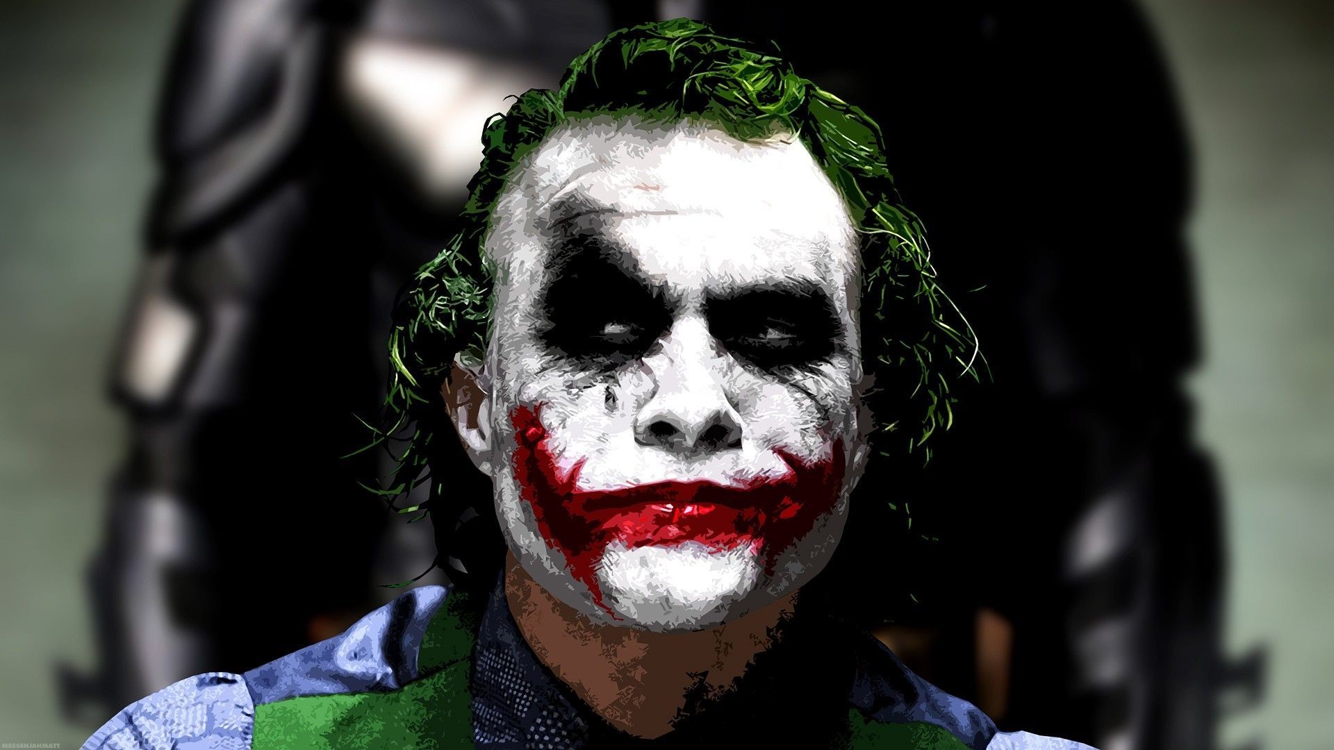 Joker, Heath Ledger, Il cavaliere oscuro, Ritratto, Trucco da clown, sfondo per portatile