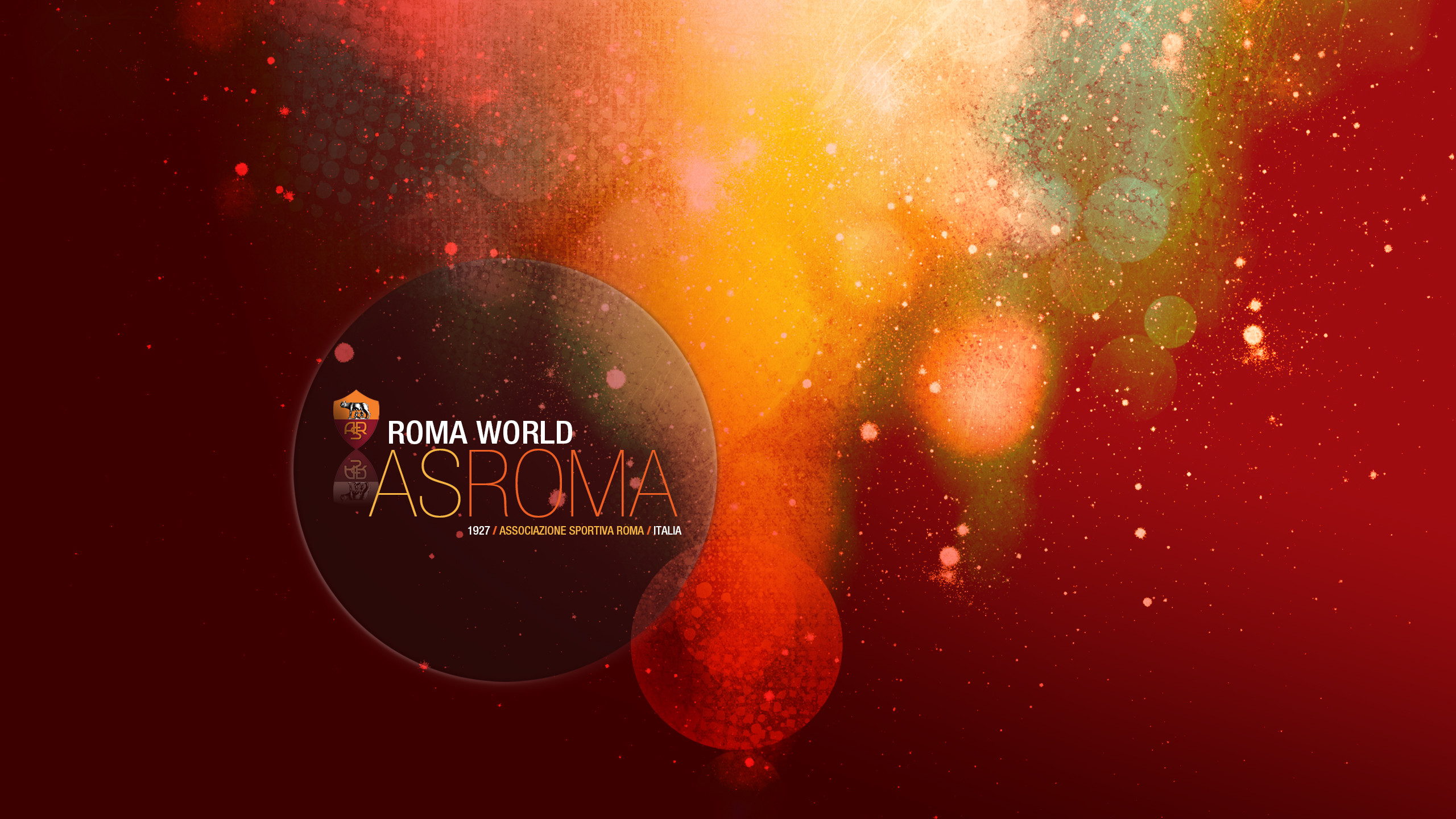 AS Roma, Roma World, Logo, Bokeh, Rosso, 16:9 2K, sfondo widescreen