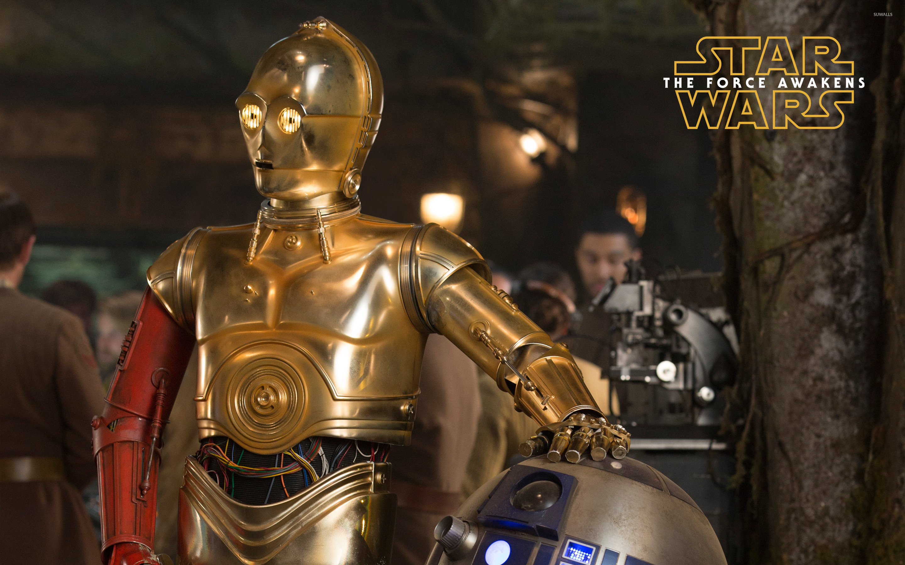 C-3PO, R2-D2, Star Wars: Il risveglio della Forza, Droide, 2K, sfondo Windows 11