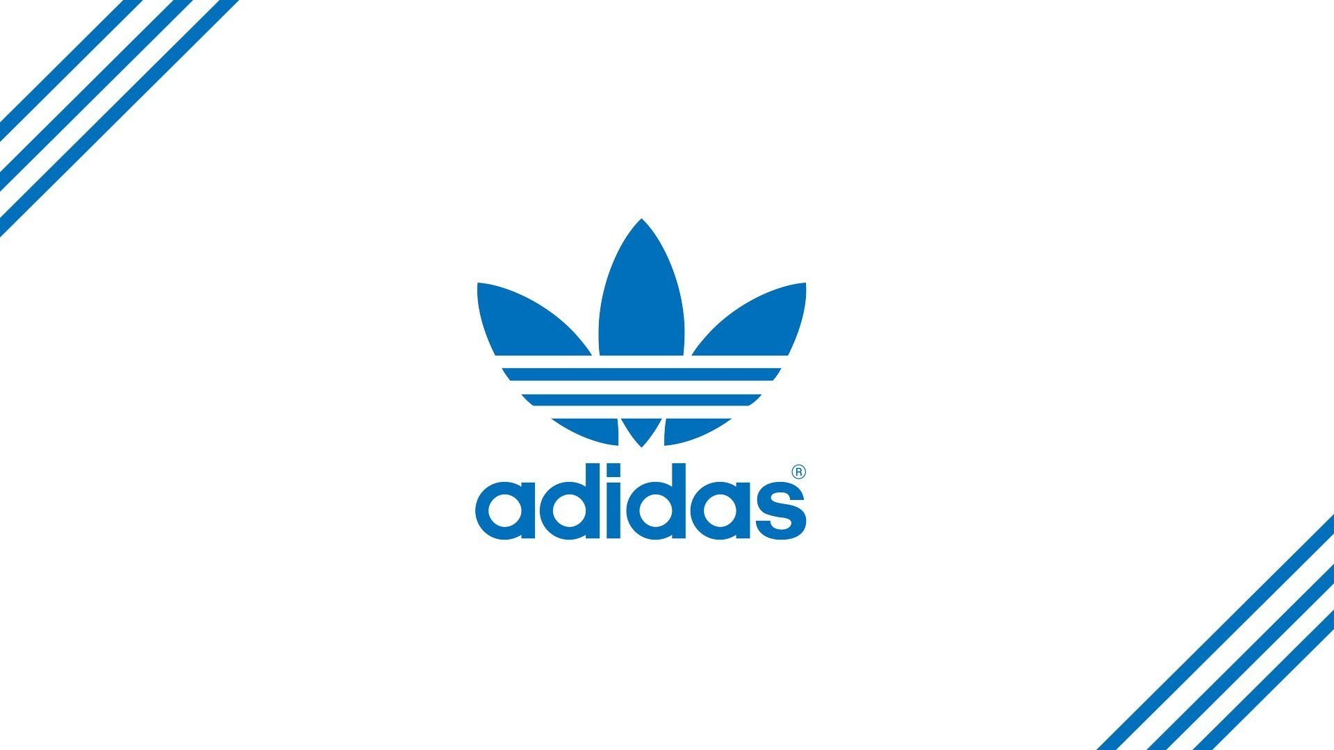 Adidas Originals, Logo trifoglio, Blu, Bianco, 1920x1080, immagine di sfondo