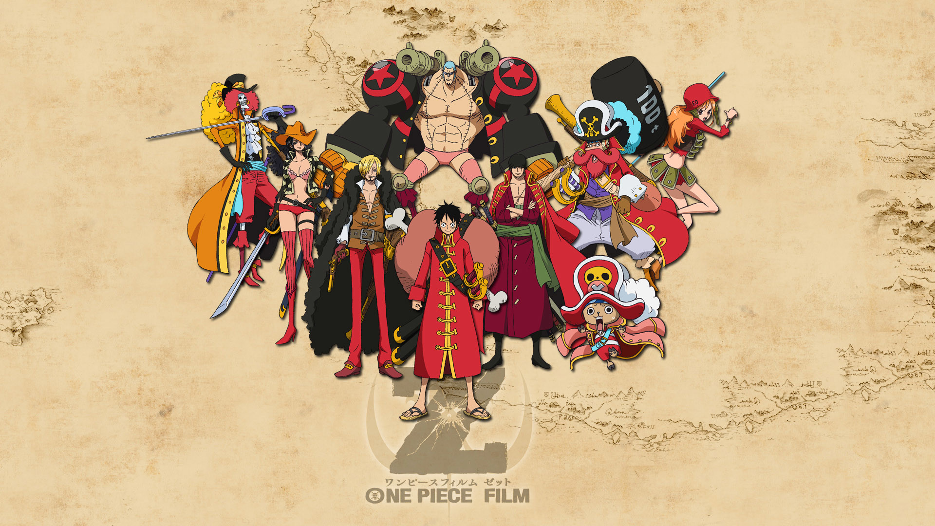 One Piece Film: Z, Ciurma di Cappello di Paglia, Pergamena, 1920x1080, sfondo per PC