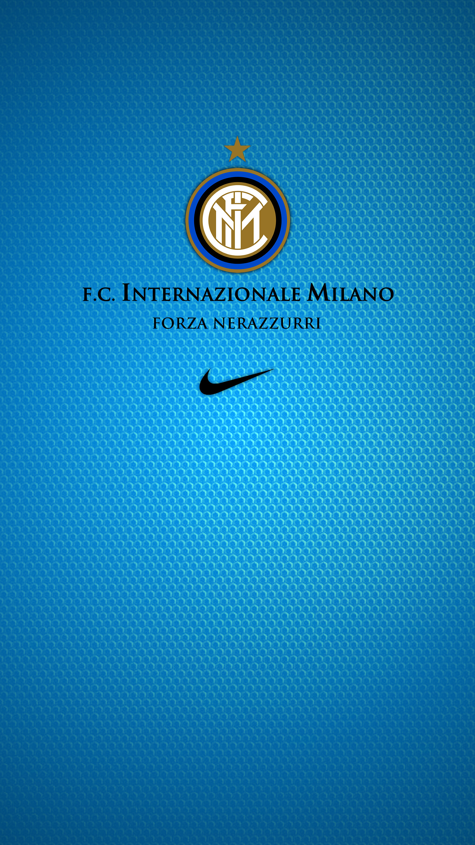 Inter, FC Internazionale Milano, Nike, Sfondo azzurro, QHD+, schermata di blocco del cellulare