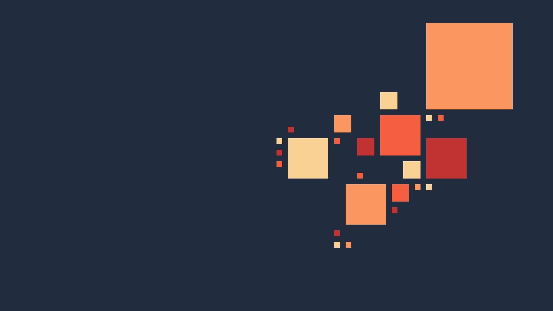 Quadrati, Arte geometrica, Arancione, Minimal, 1920x1080, sfondo per PC