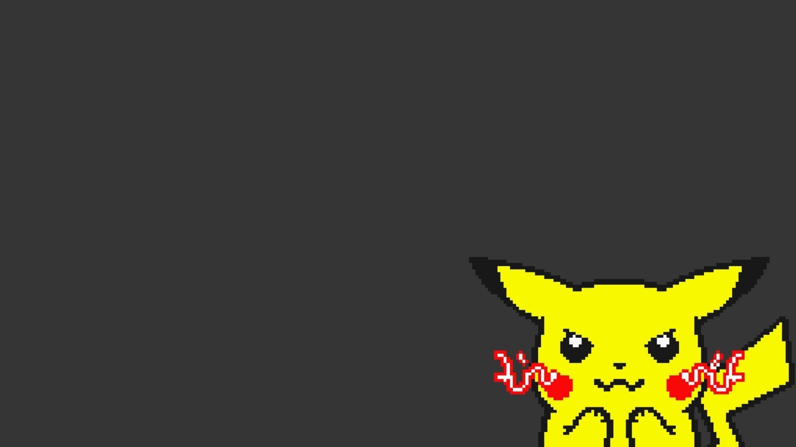 Pikachu, Pokémon, Pixel art, 2K, sfondo per PC