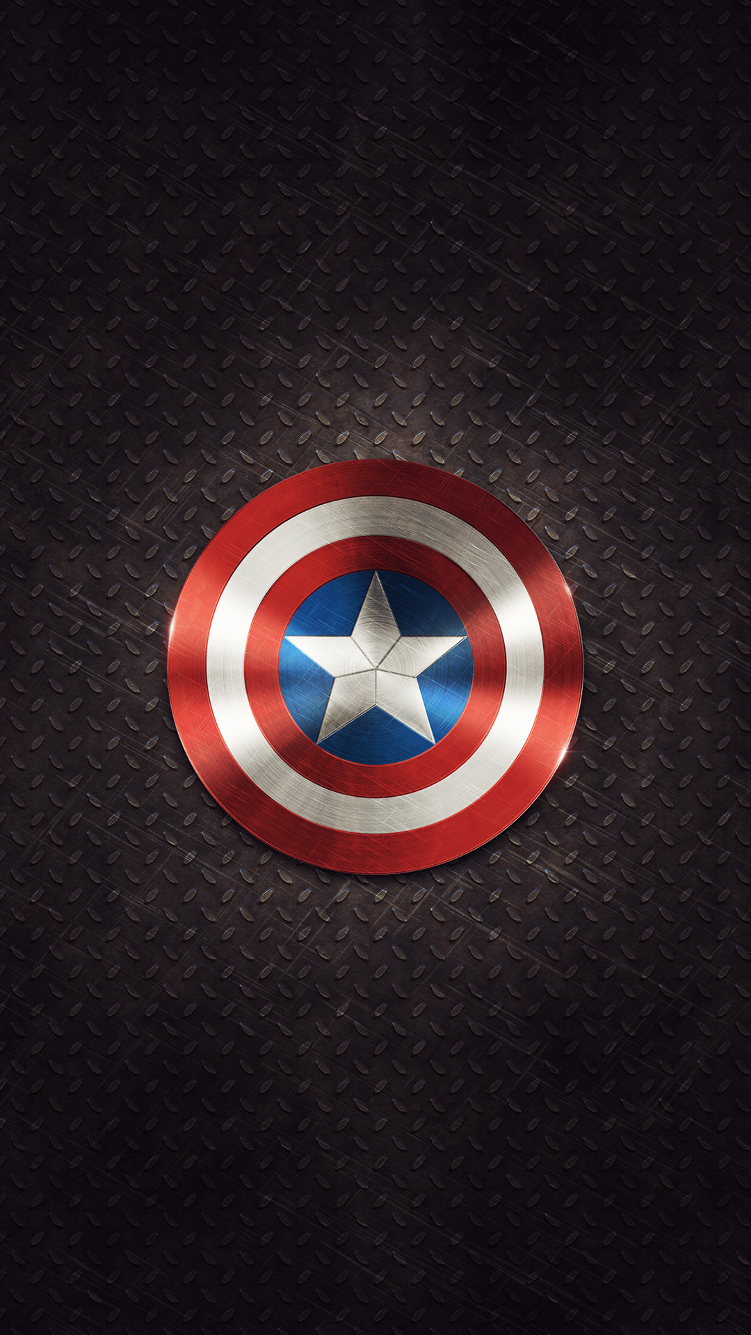 Scudo di Capitan America, Capitan America, Minimalismo, Sfondo scuro, schermata di blocco smartphone