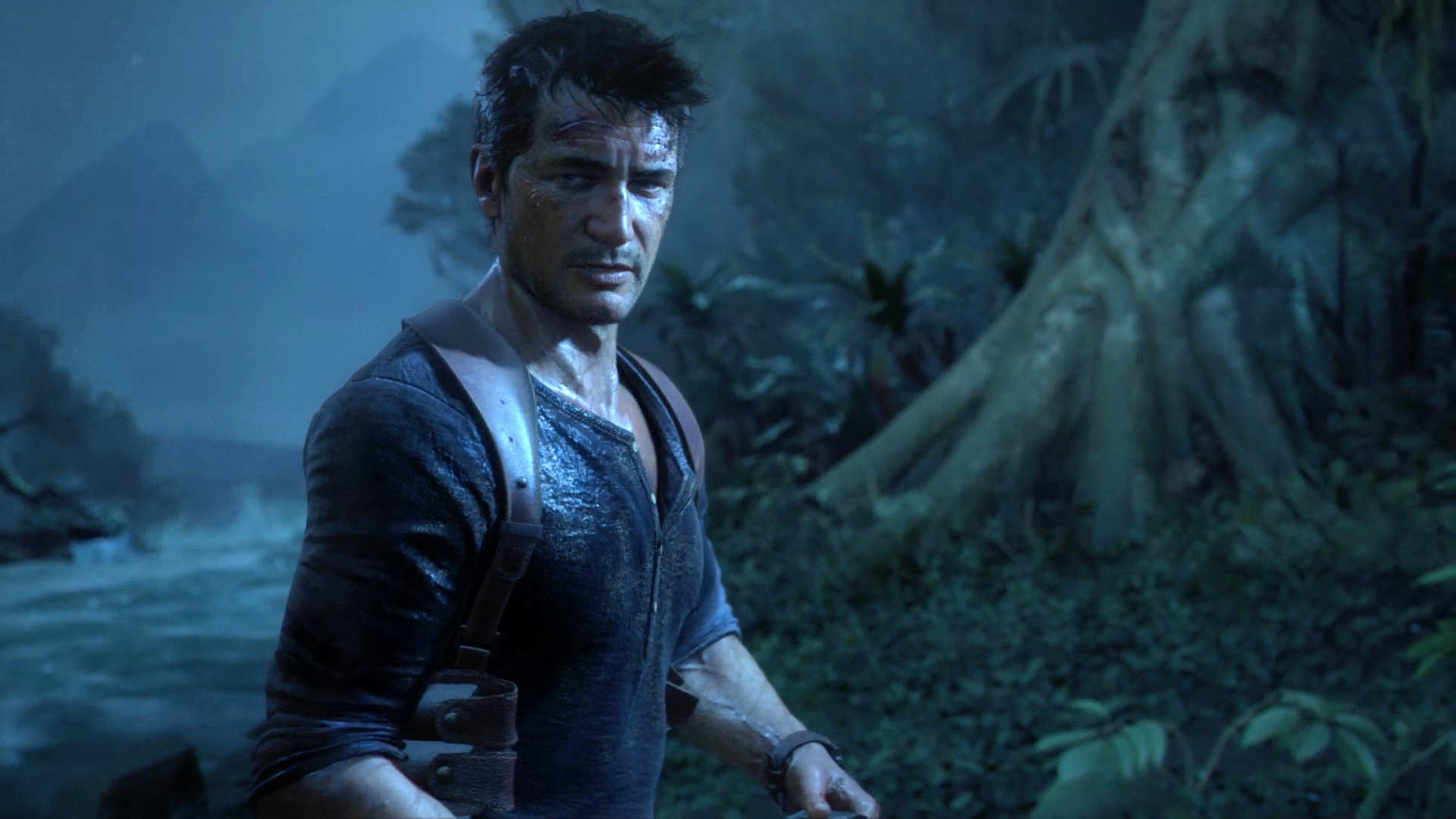 Nathan Drake, Uncharted 4, Giungla, Primo piano, Notte, 1920x1080, immagine di sfondo