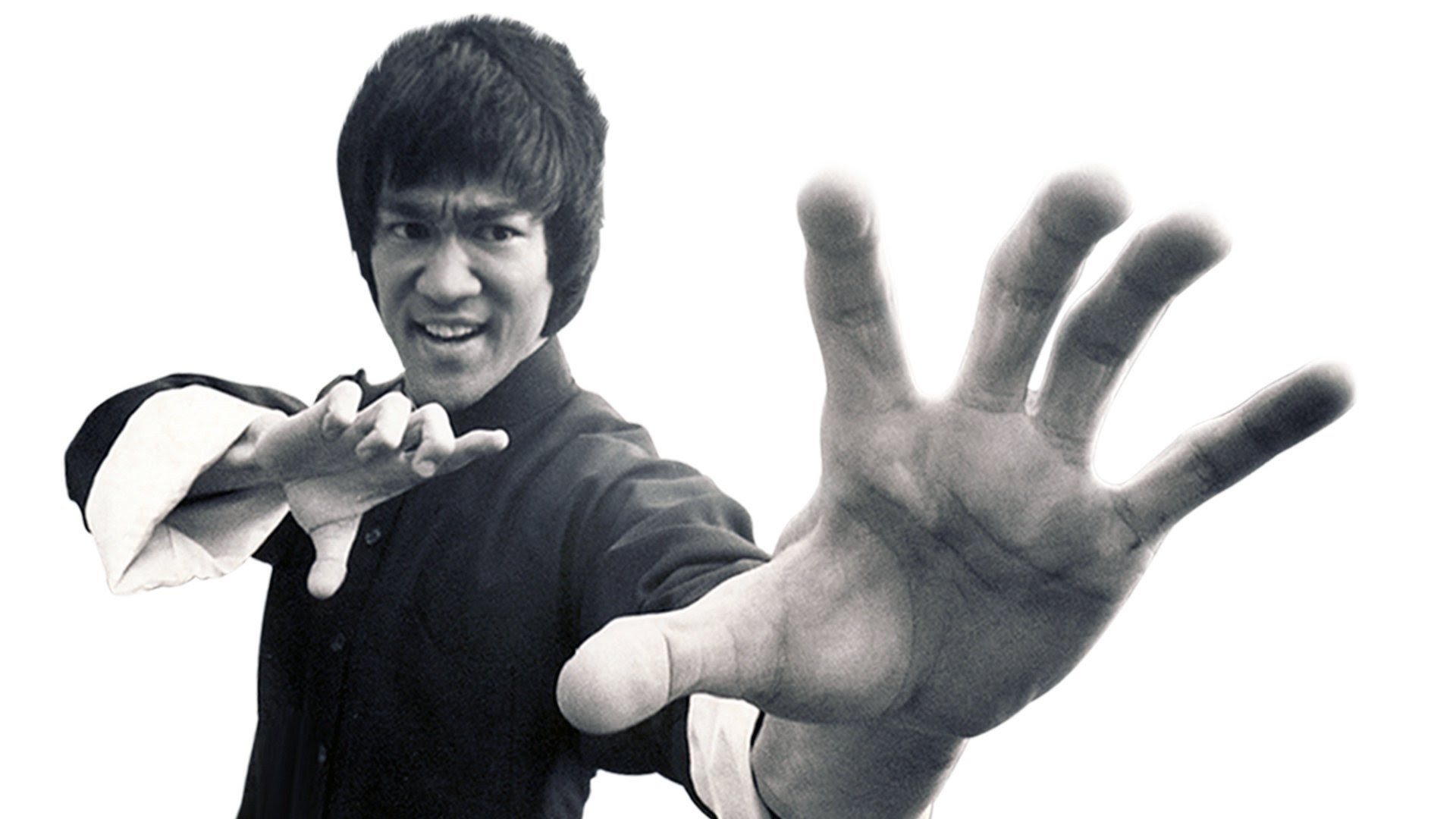 Bruce Lee, Mano tesa, Sfondo bianco, 1920x1080, wallpaper desktop