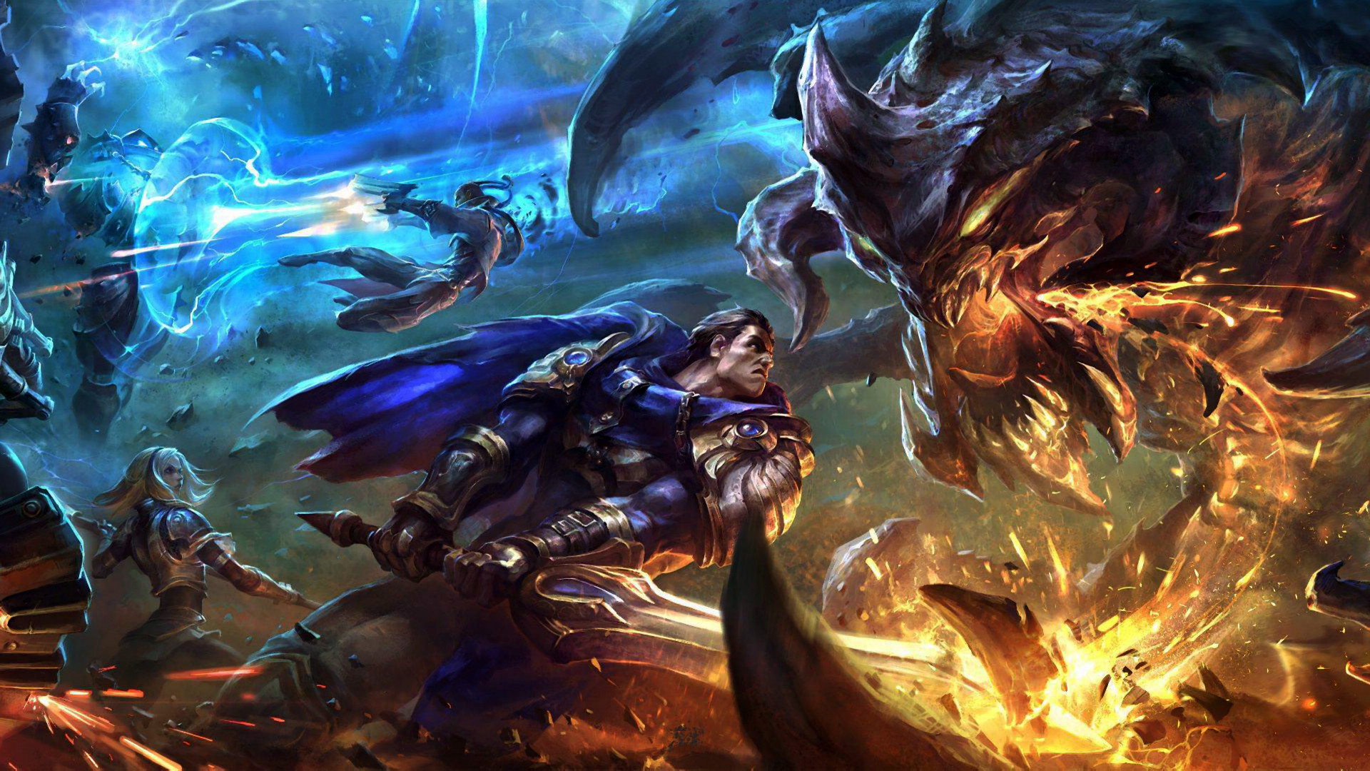 League of Legends, Ezreal, Battaglia, Splash art, Full HD, sfondo per PC