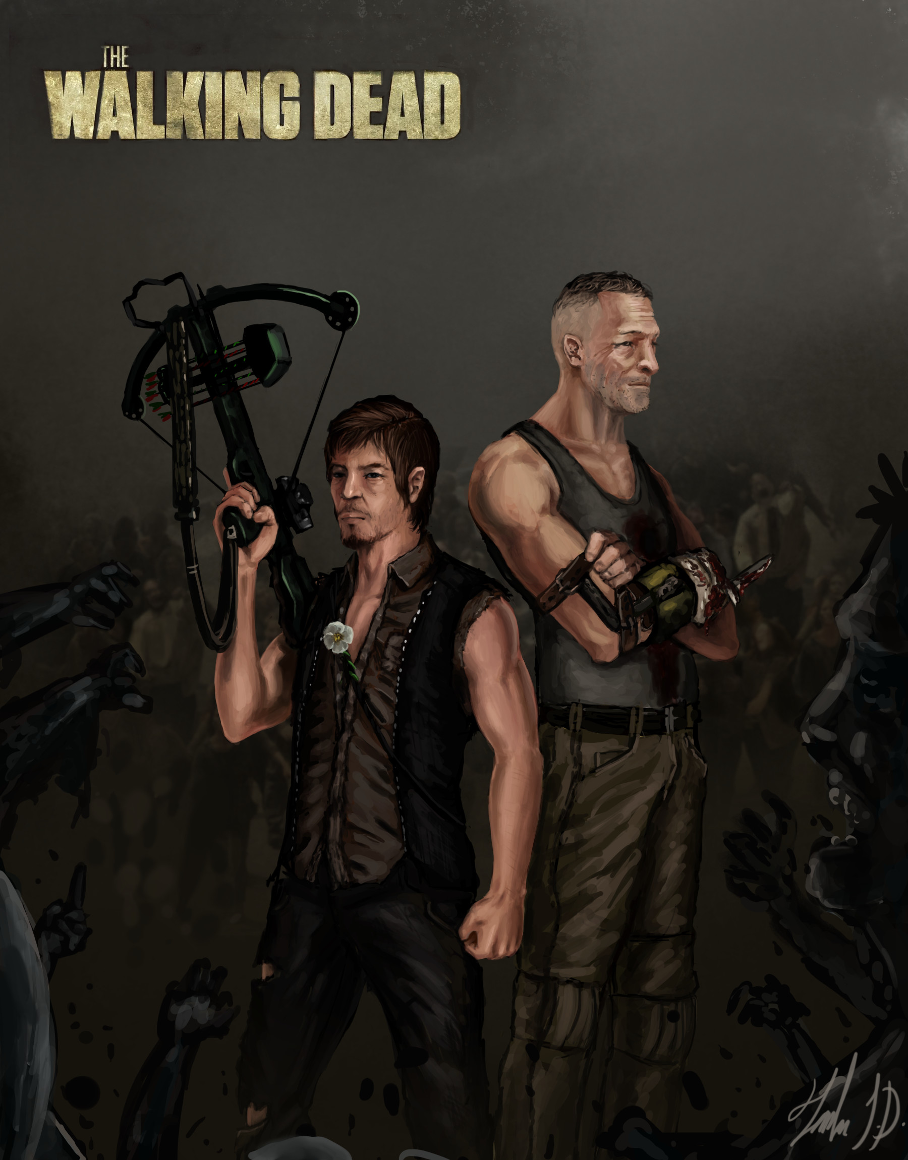 Daryl Dixon, Merle Dixon, The Walking Dead, Balestra, Poster, sfondo per iPad e tablet