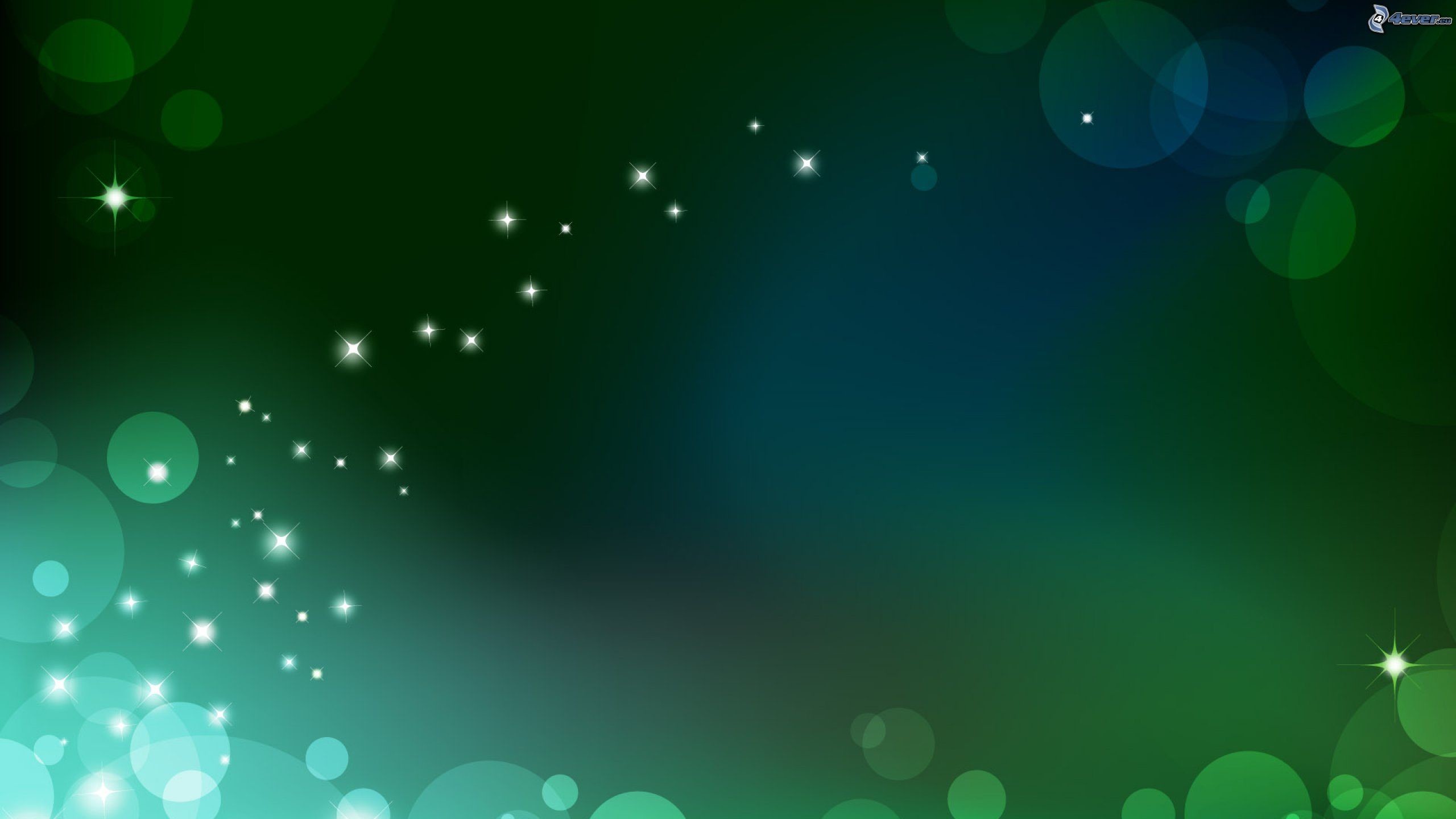 Bokeh, Stelle, Verde acqua, 2560x1440, sfondo per PC
