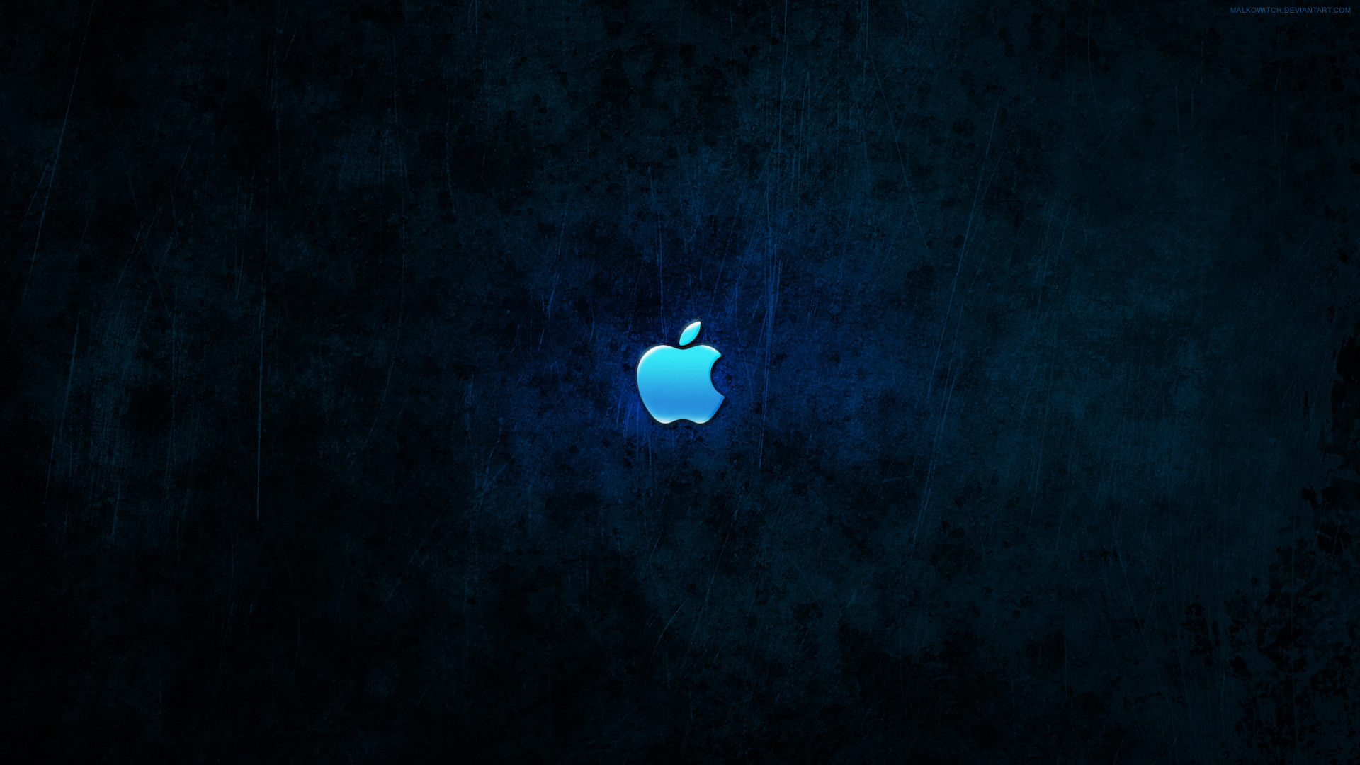 Logo Apple, Apple, Blu scuro, Grunge, Full HD, wallpaper per PC