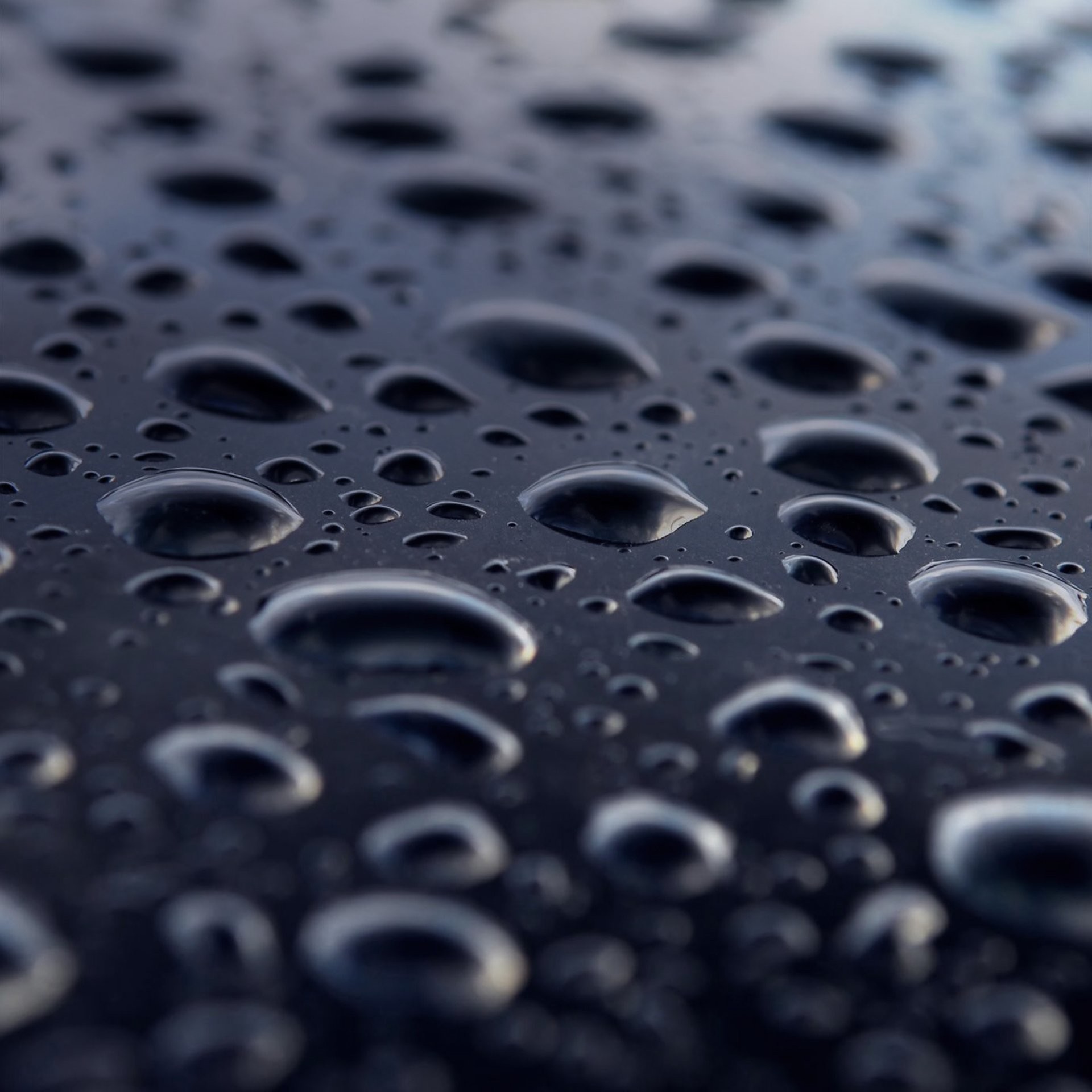 Gocce d'acqua, Macro, Superficie scura, sfondo Samsung S4 Full HD