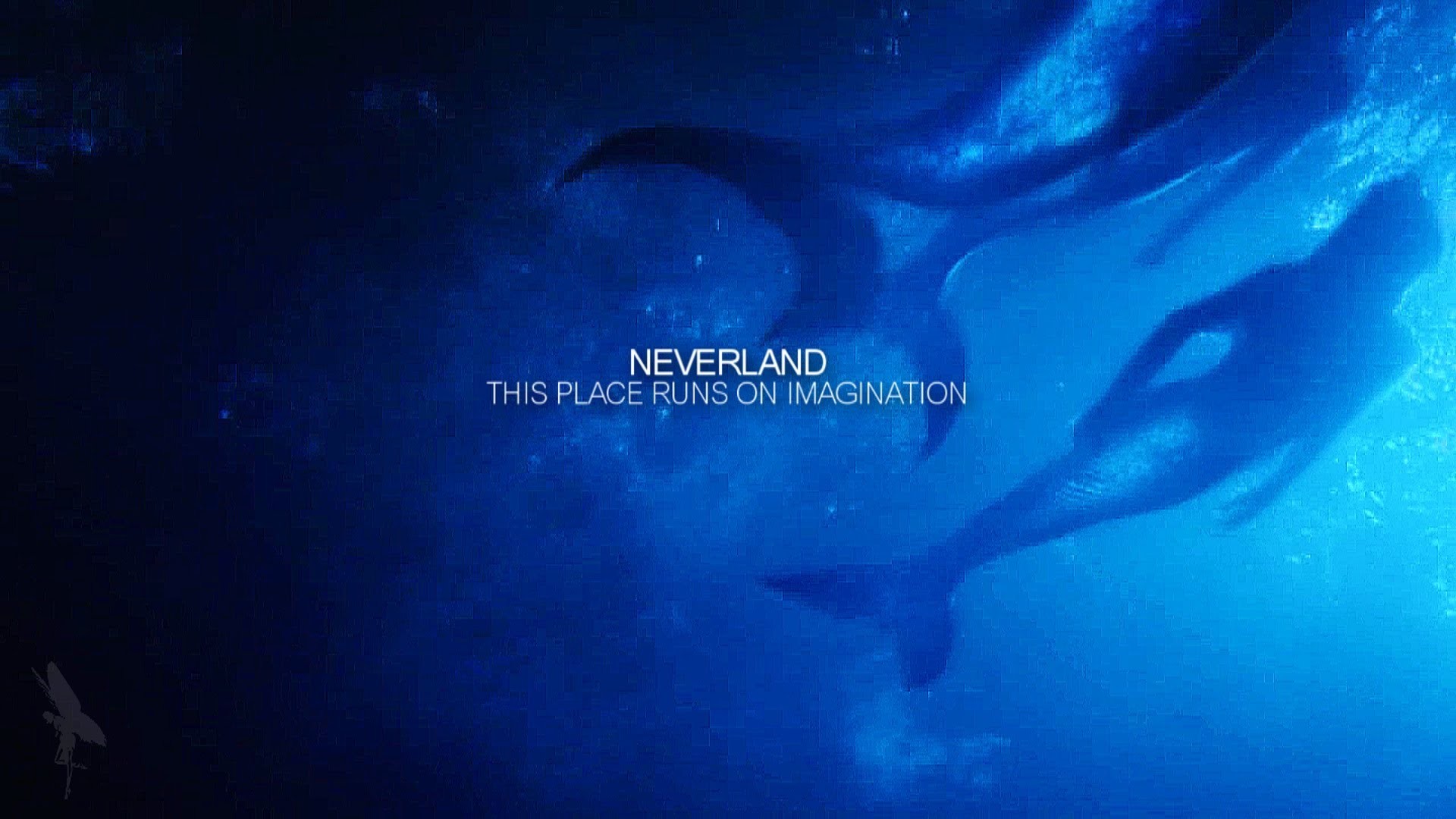 Isola che non c'è, Neverland, Tipografia, Blu, 1920x1080, sfondo per PC