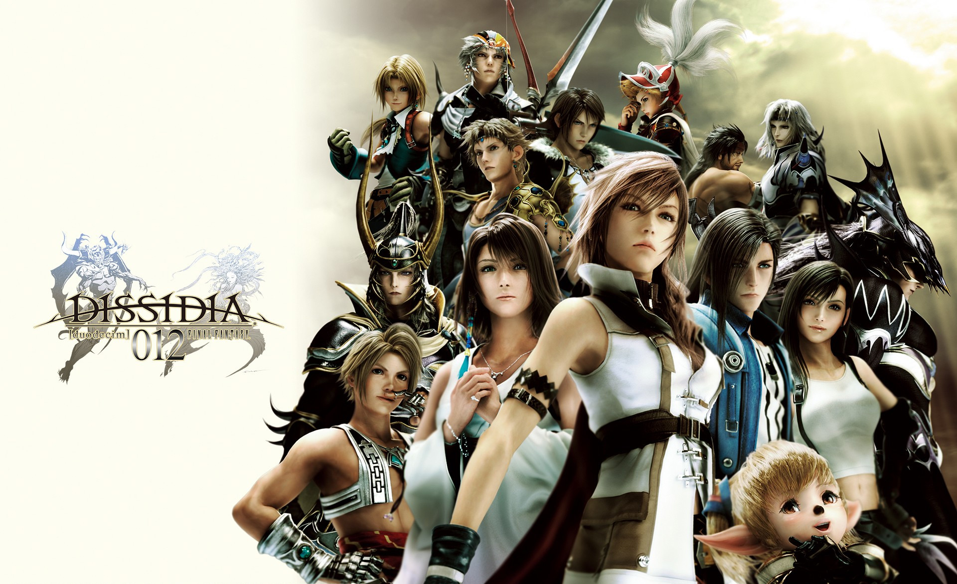 Dissidia 012 Final Fantasy, Logo, Lightning, Tifa Lockhart, Squall Leonhart, sfondo per PC
