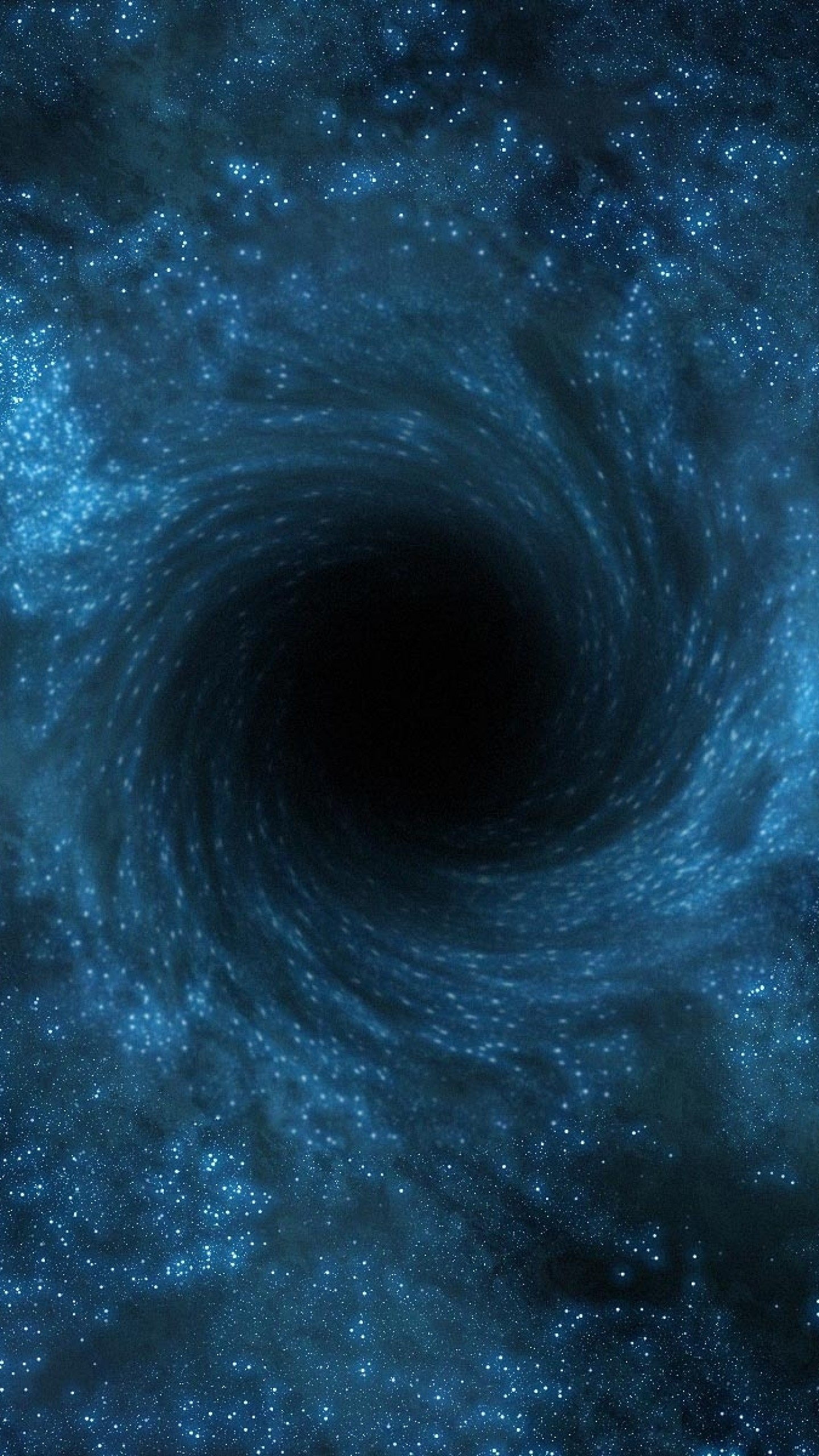 Buco nero, Vortice, Stelle, Blu, Spazio, wallpaper per iPhone e Android
