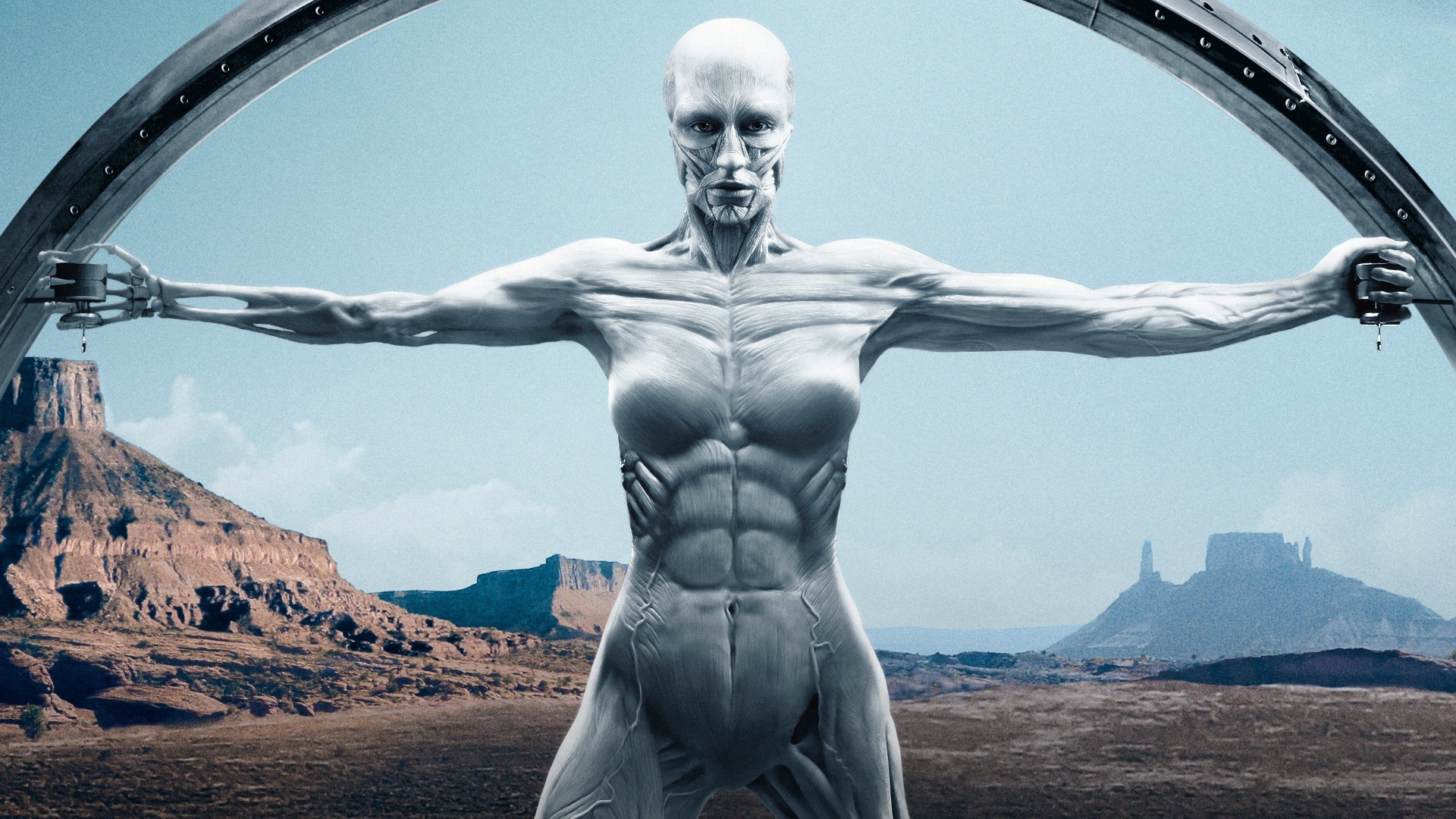 Westworld, Androide, Uomo vitruviano, Canyon, 1920x1080, sfondo per PC