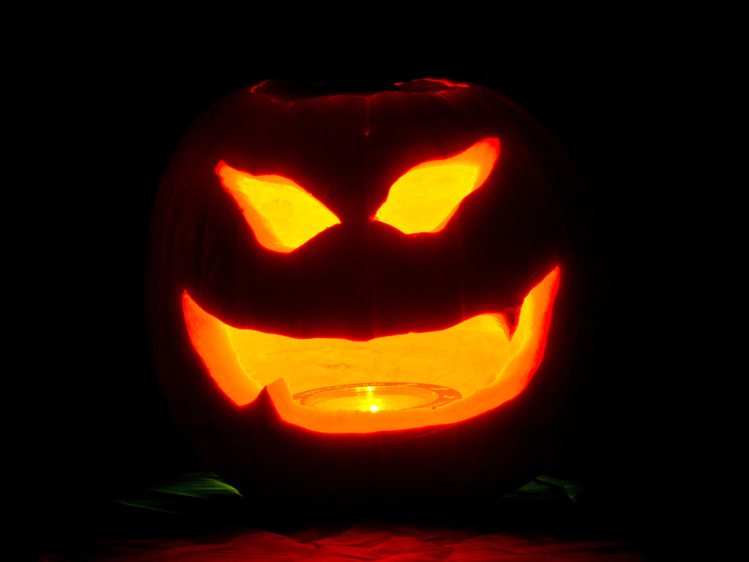 Jack-o'-lantern, Sfondo nero, Full HD, schermata di blocco iPad