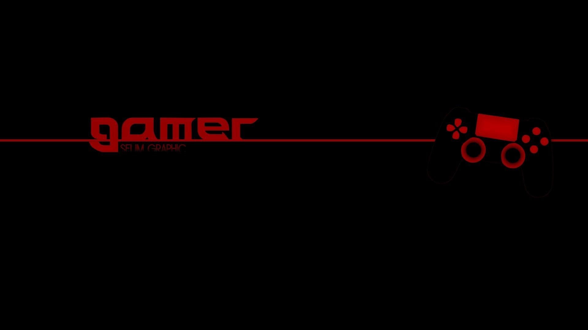 Gamer, Controller, Rosso e nero, 1920x1080, immagine di sfondo