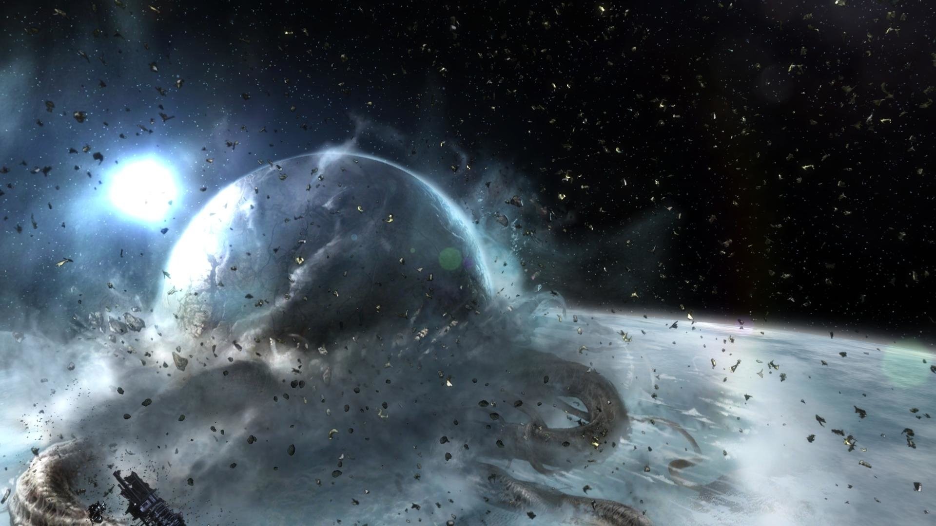 Dead Space 3, Tau Volantis, Spazio, Detriti, Pianeta, Full HD, sfondo desktop