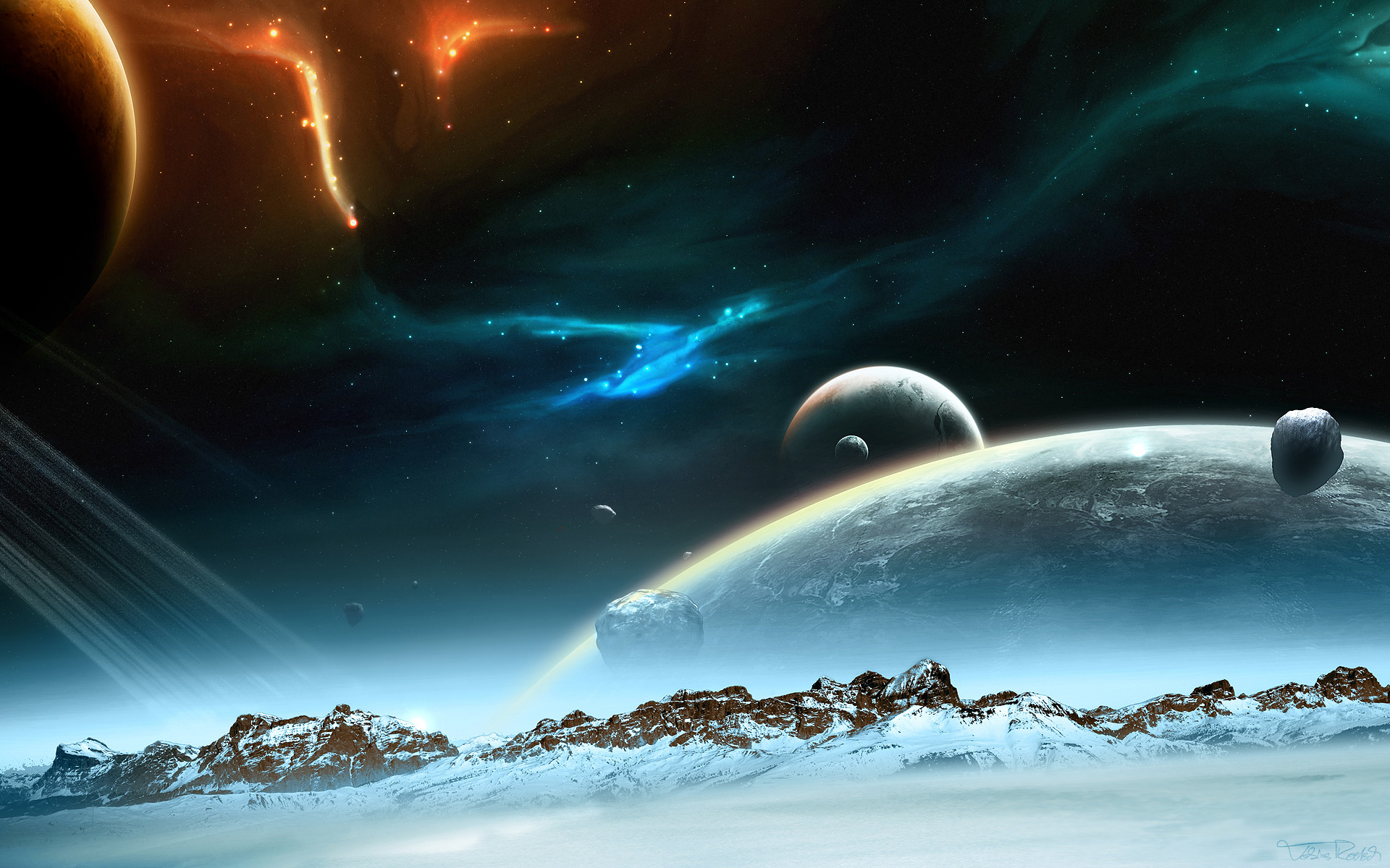 Pianeti, Paesaggio alieno, Neve, Fantascienza, 16:10 Full HD, sfondo widescreen