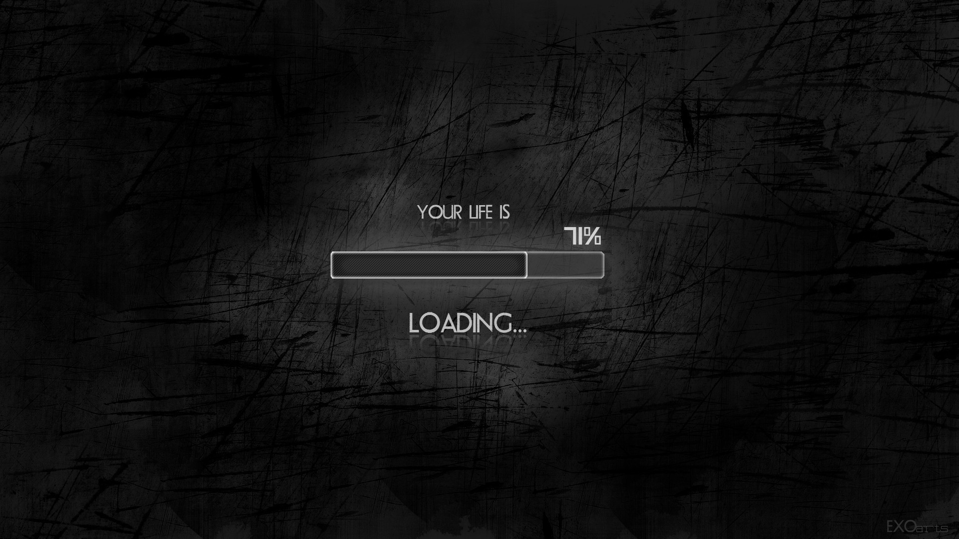 Your life is loading, Barra di caricamento, Testo, Sfondo nero, 1920x1080, wallpaper desktop