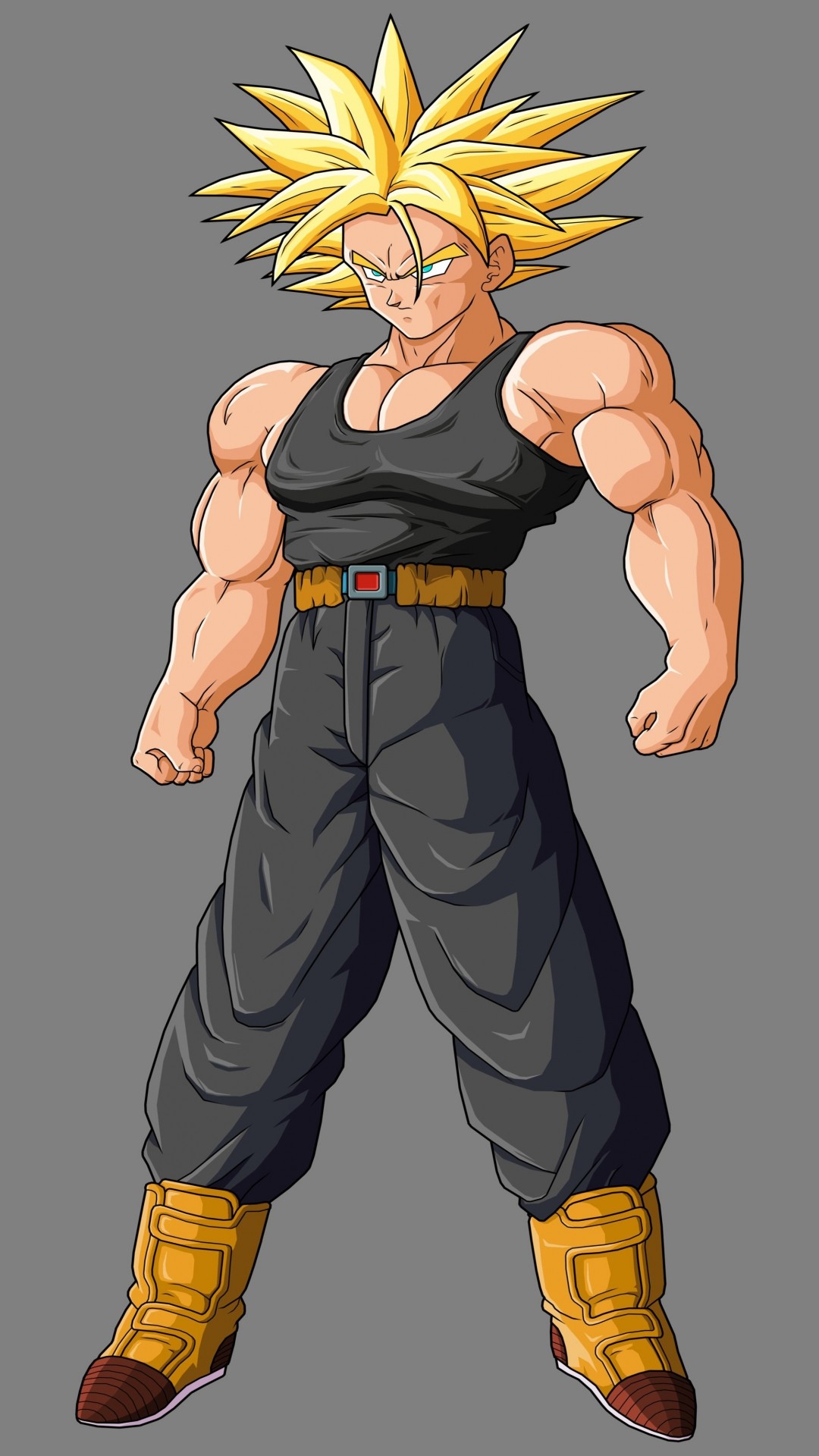 Trunks, Dragon Ball Z, Super Saiyan, Sfondo grigio, Full HD, wallpaper per smartphone