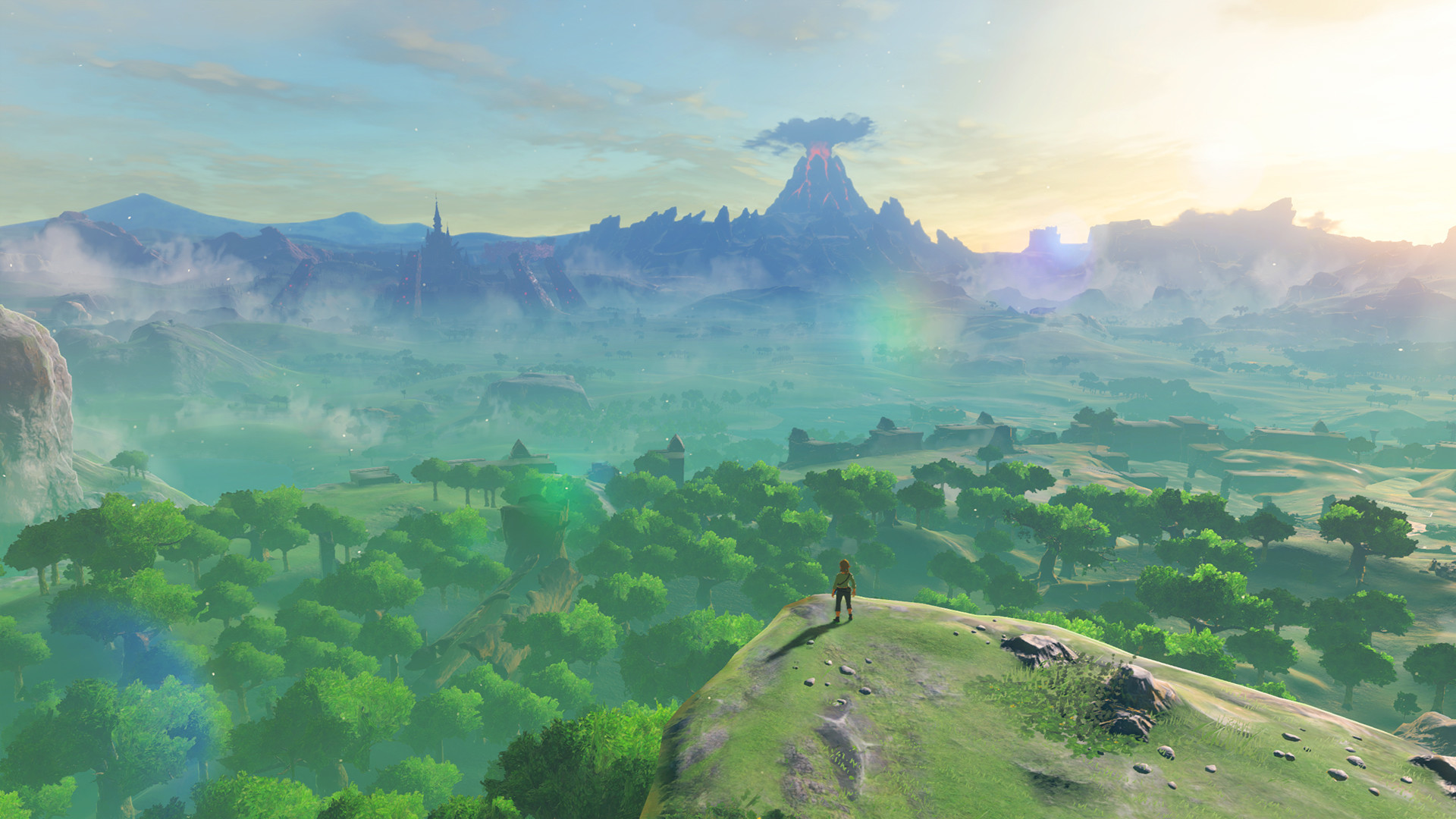 Link, The Legend of Zelda: Breath of the Wild, Hyrule, Monte Morte, wallpaper desktop Full HD