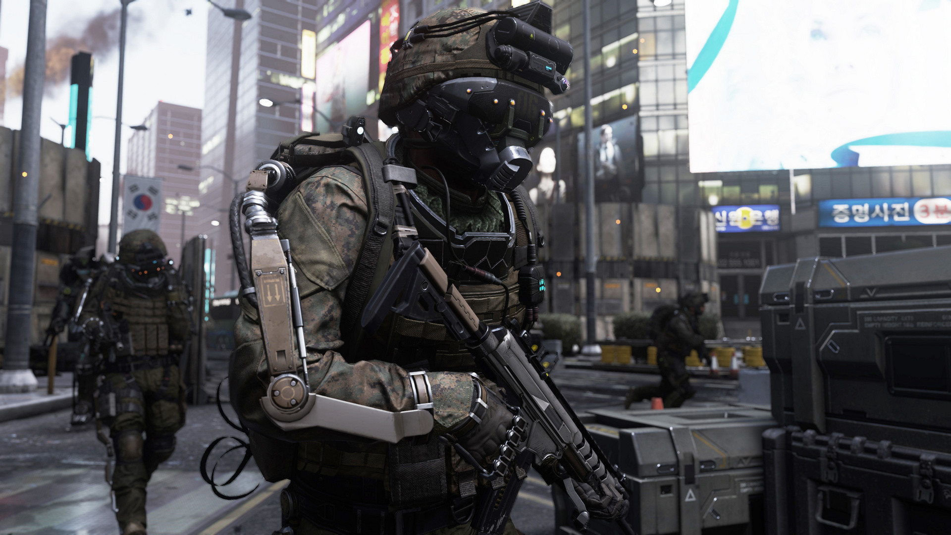 Call of Duty: Advanced Warfare, Esoscheletro, Soldati, Città, Sparatutto, sfondo desktop 1920x1080