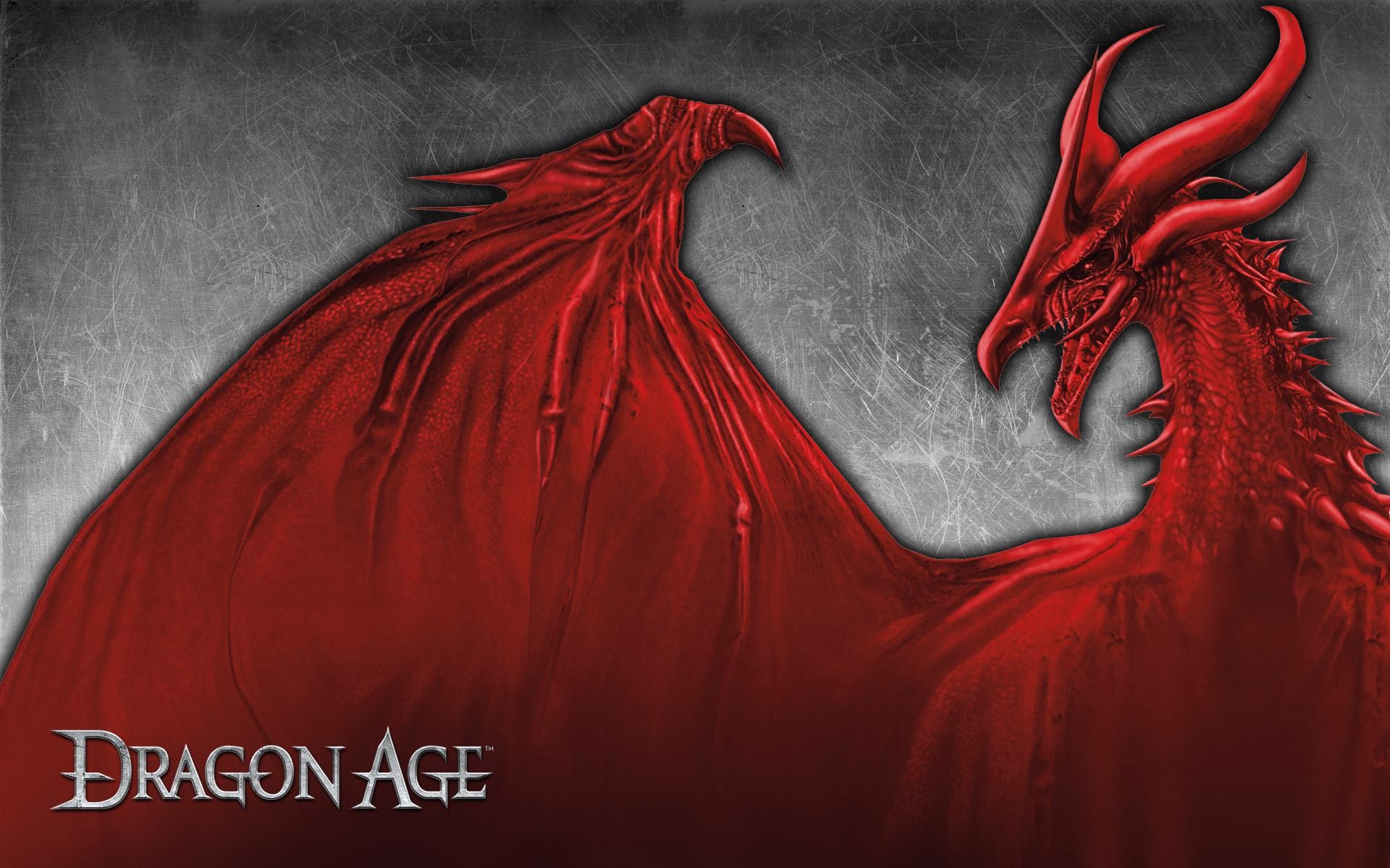 Dragon Age, Drago rosso, Logo, Grigio, 1920x1200, immagine di sfondo