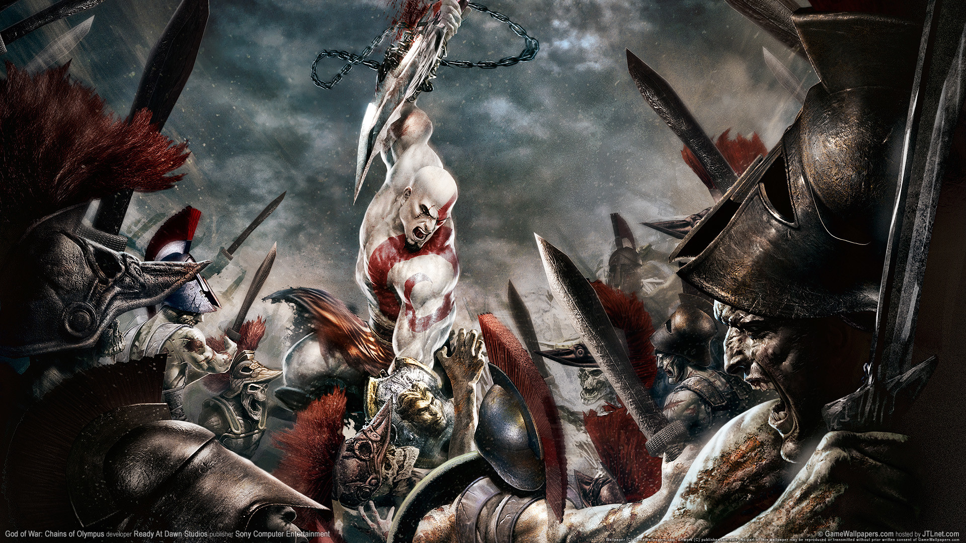 Kratos, God of War: Chains of Olympus, Soldati, Battaglia, Full HD, sfondo desktop