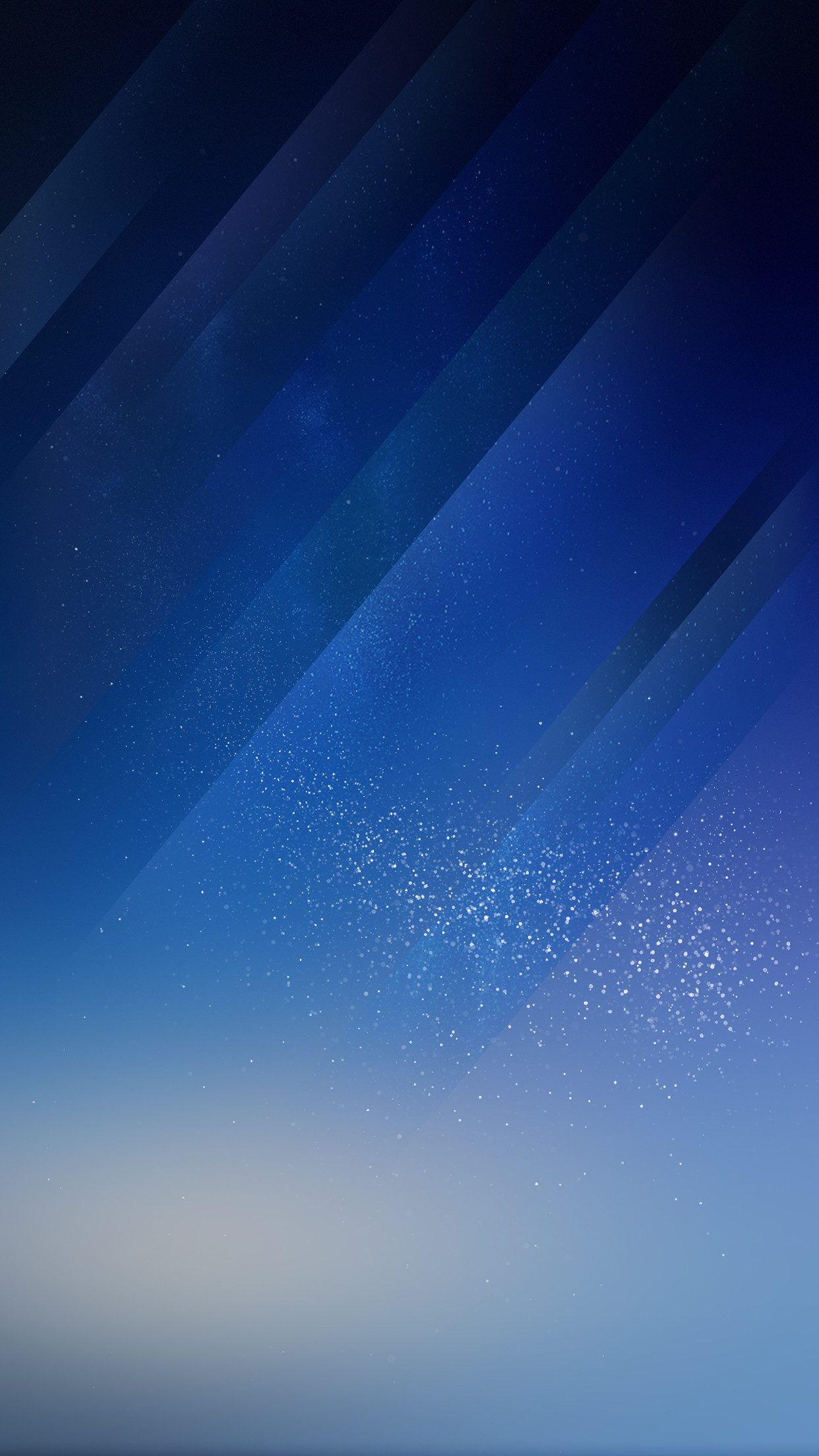 Samsung Galaxy S8, Sfondo stock, Forme geometriche, Blu, Stelle, schermata di blocco smartphone